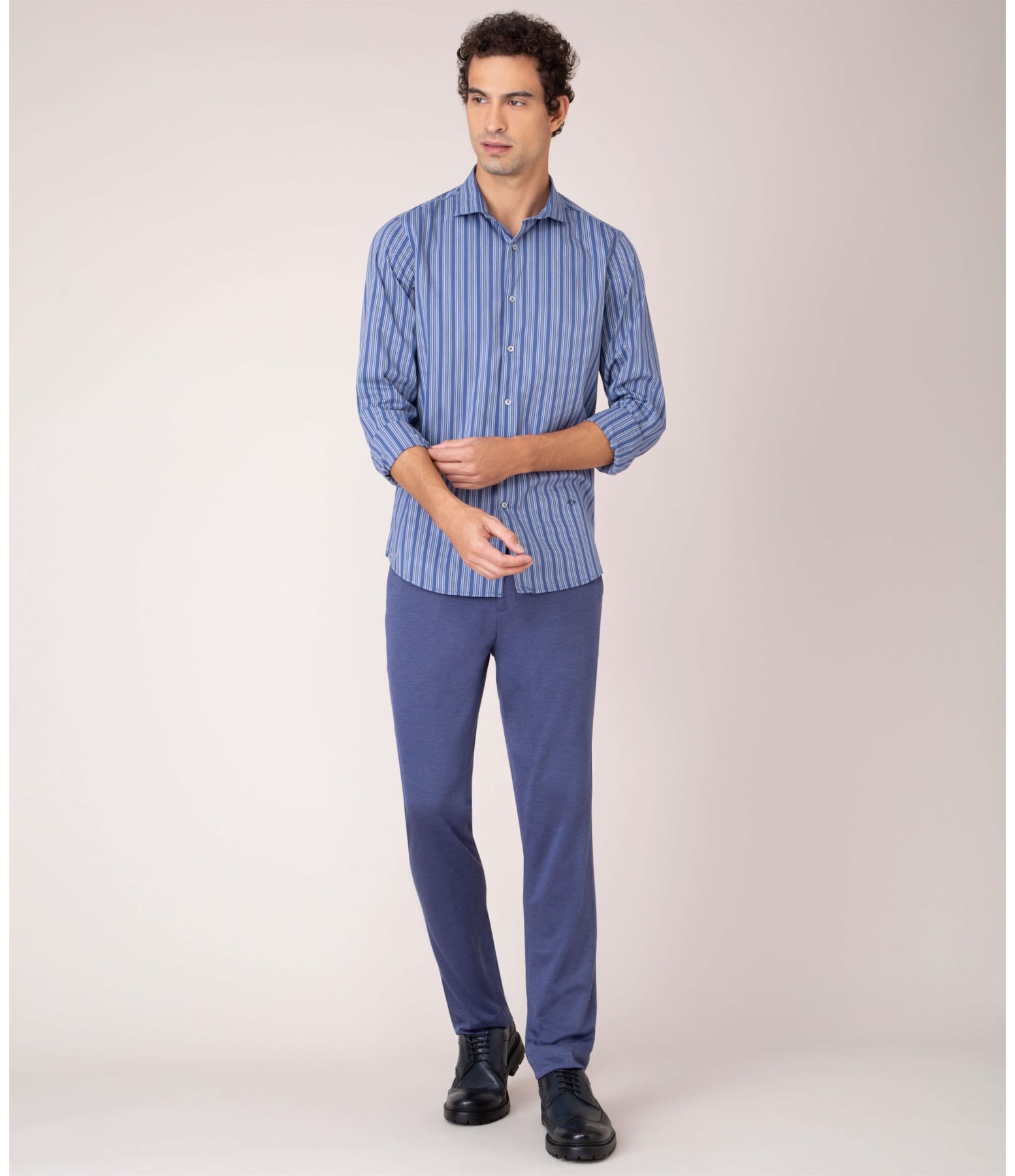 Camisa Traveller Tec Ml Azul Cinzentado