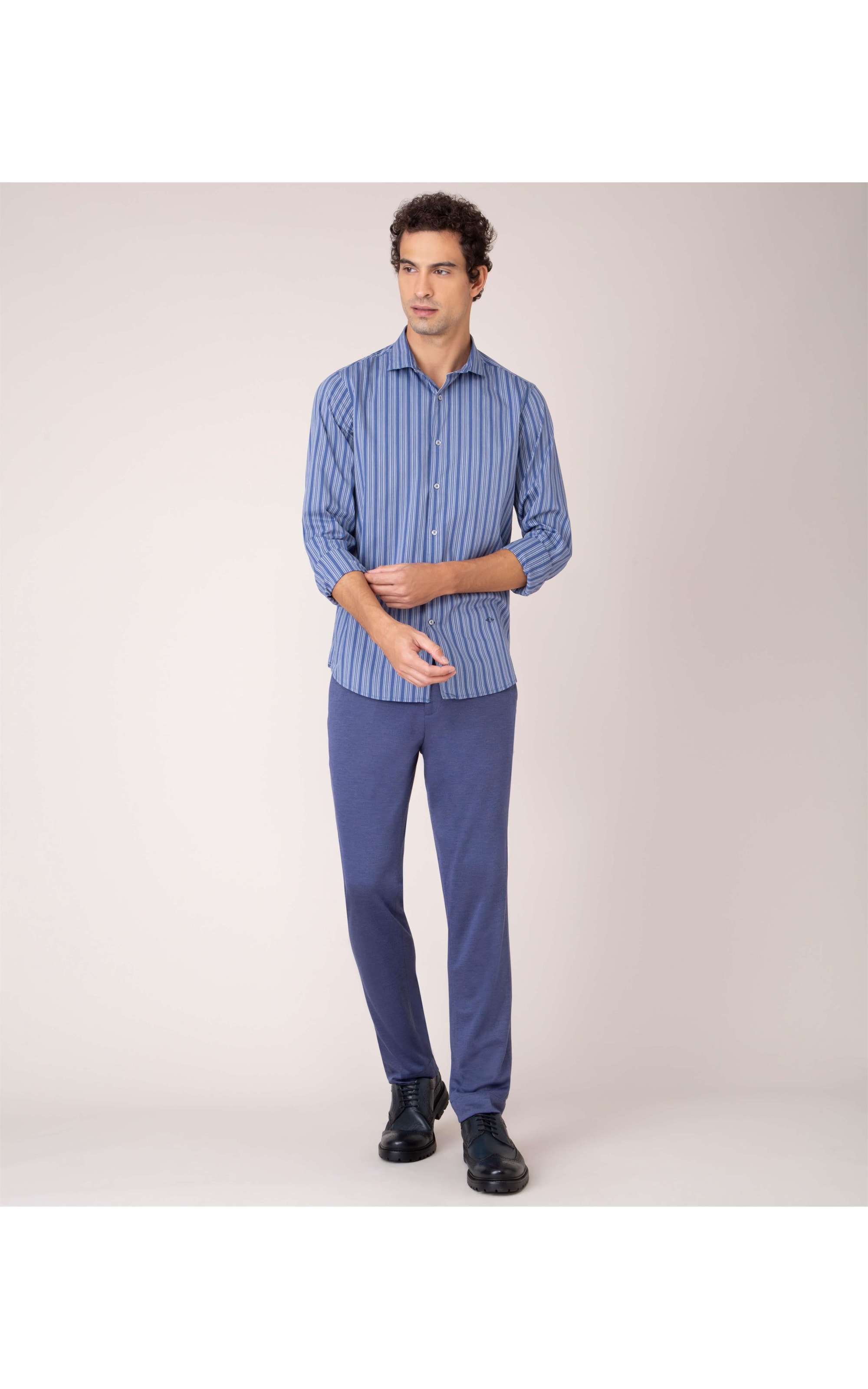 Camisa Traveller Tec Ml Azul Cinzentado