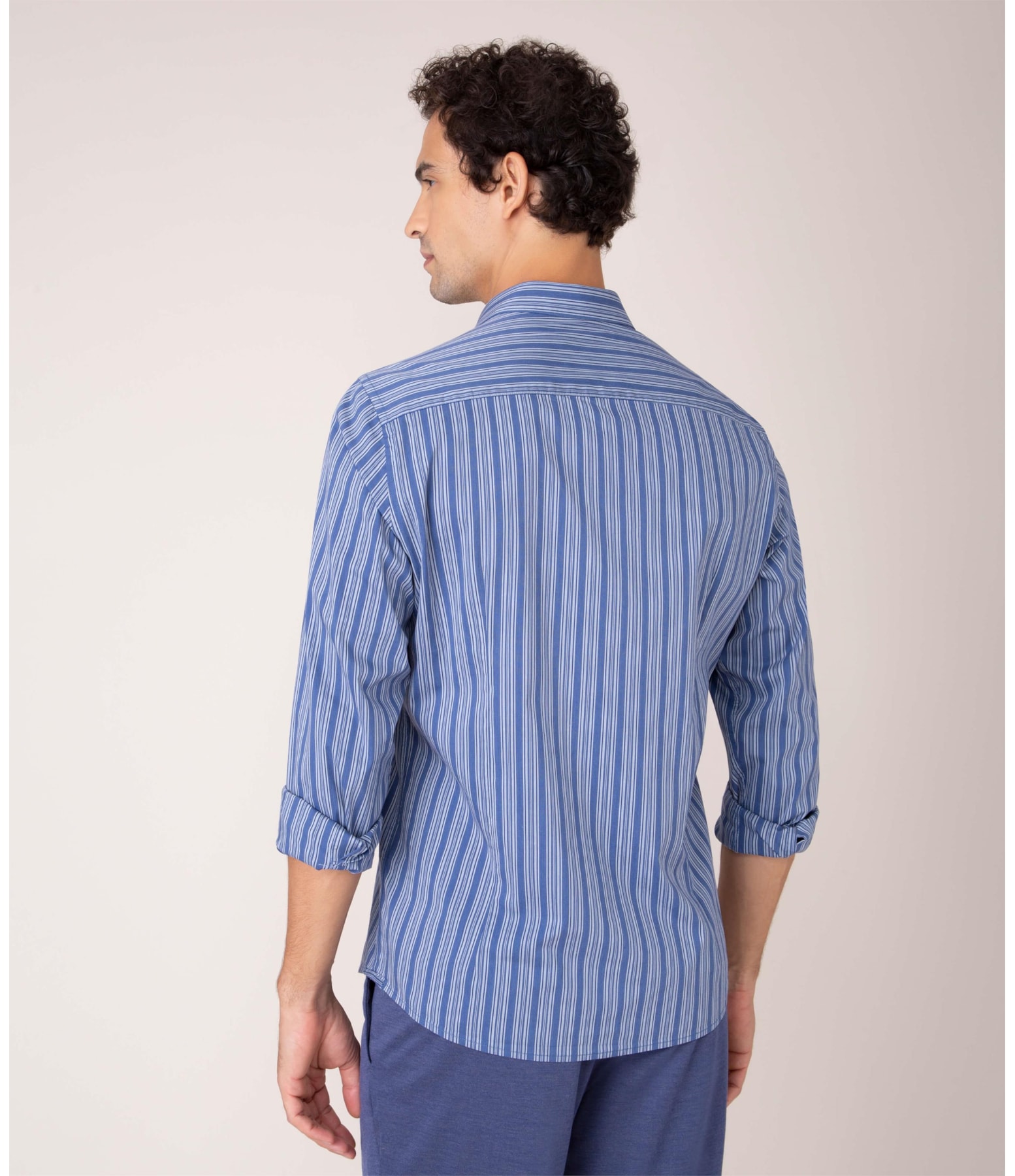 Camisa Traveller Tec Ml Azul Cinzentado