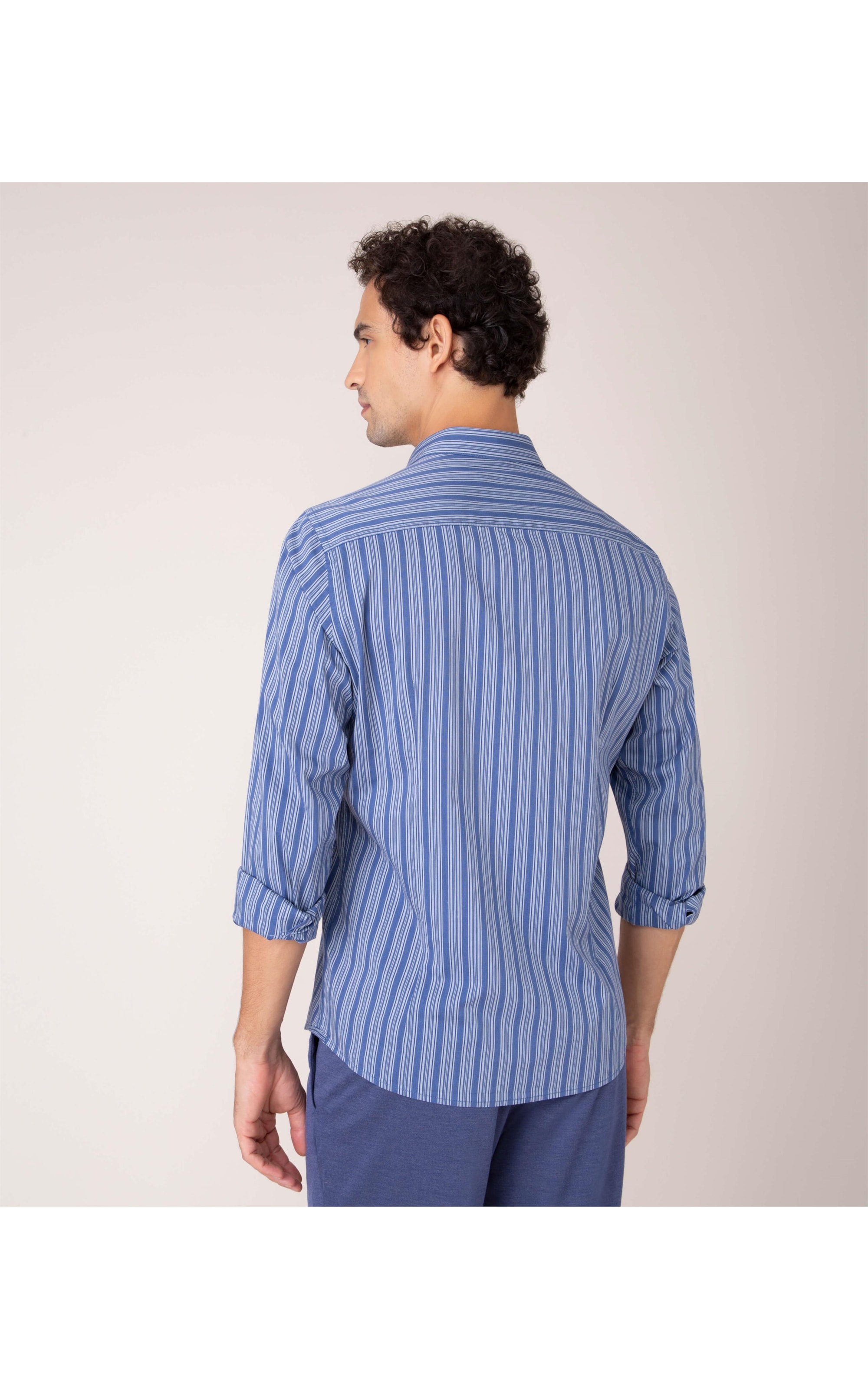 Camisa Traveller Tec Ml Azul Cinzentado