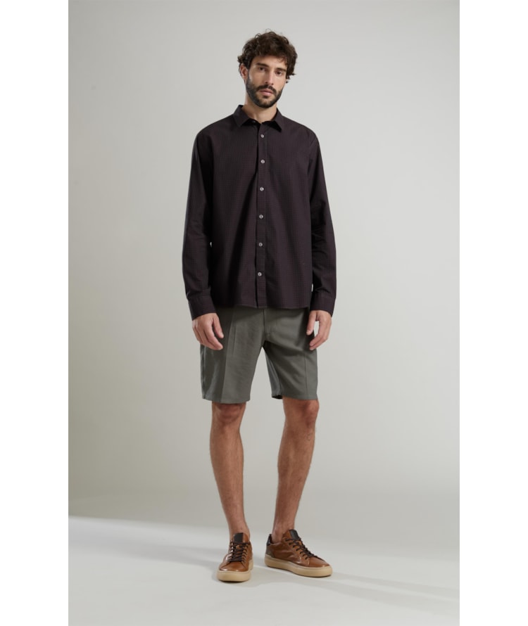 Camisa Tricoline Cássio Ml Marinho
