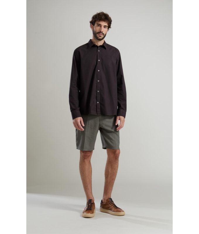 Camisa Tricoline Cássio Ml Marinho