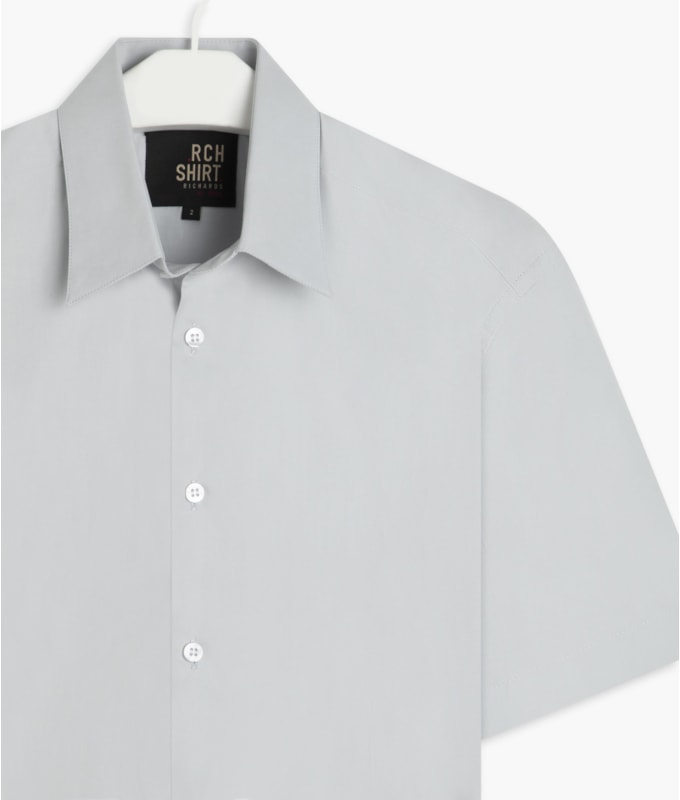 Camisa Tricoline Cinza Claro