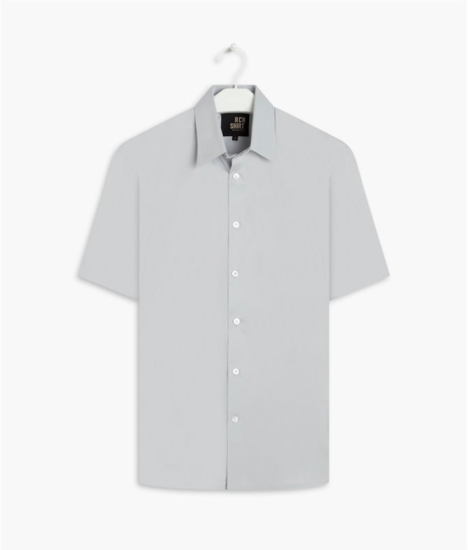 Camisa Tricoline Cinza Claro