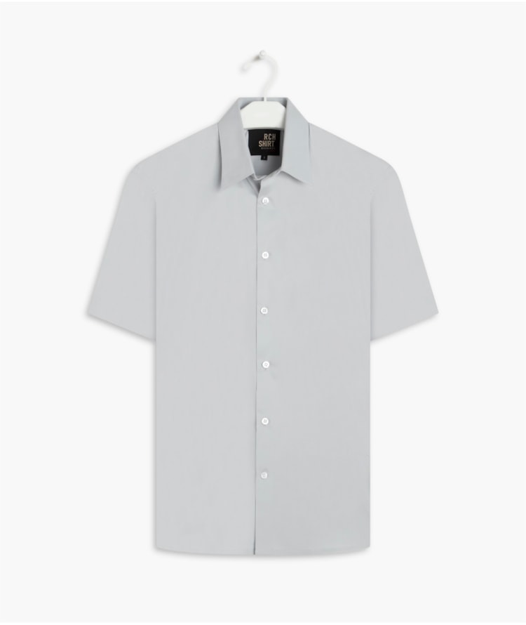 Camisa Tricoline Cinza Claro