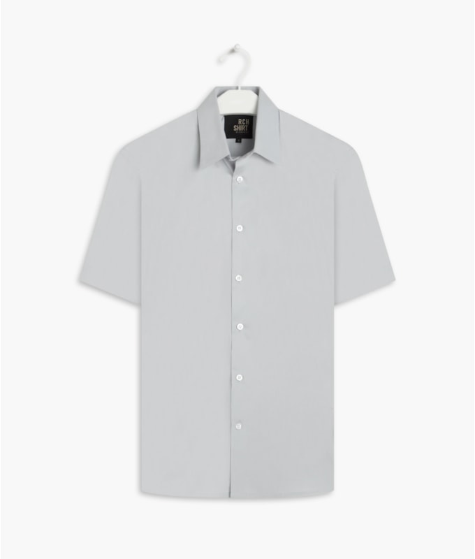 Camisa Tricoline Cinza Claro