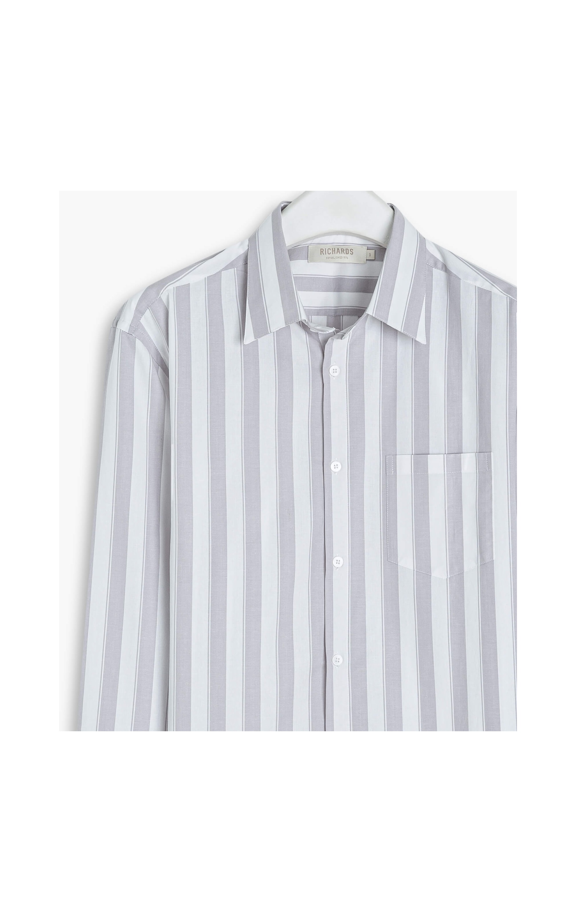 Camisa Tricoline Dillon Ml Cinza Claro