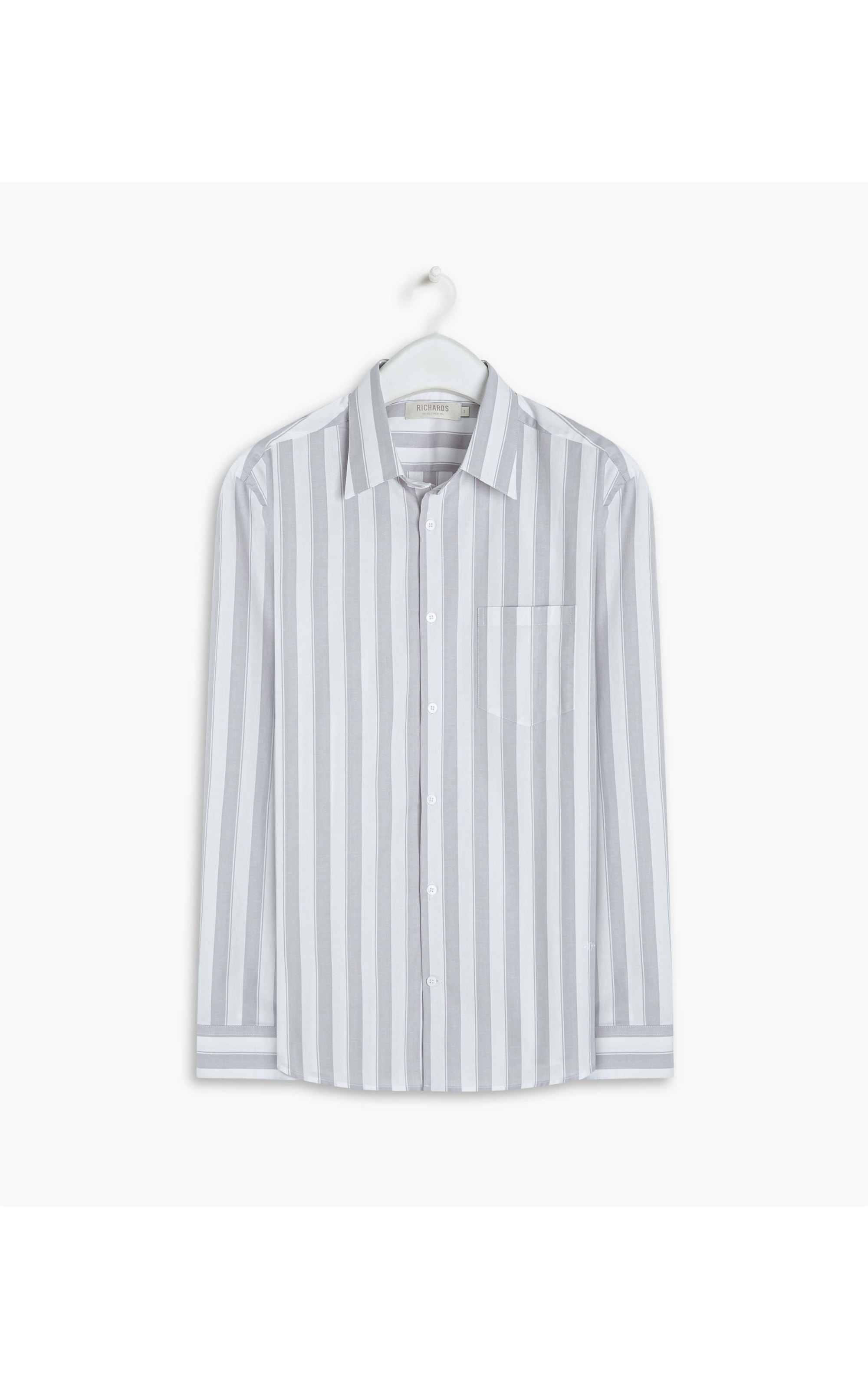 Camisa Tricoline Dillon Ml Cinza Claro