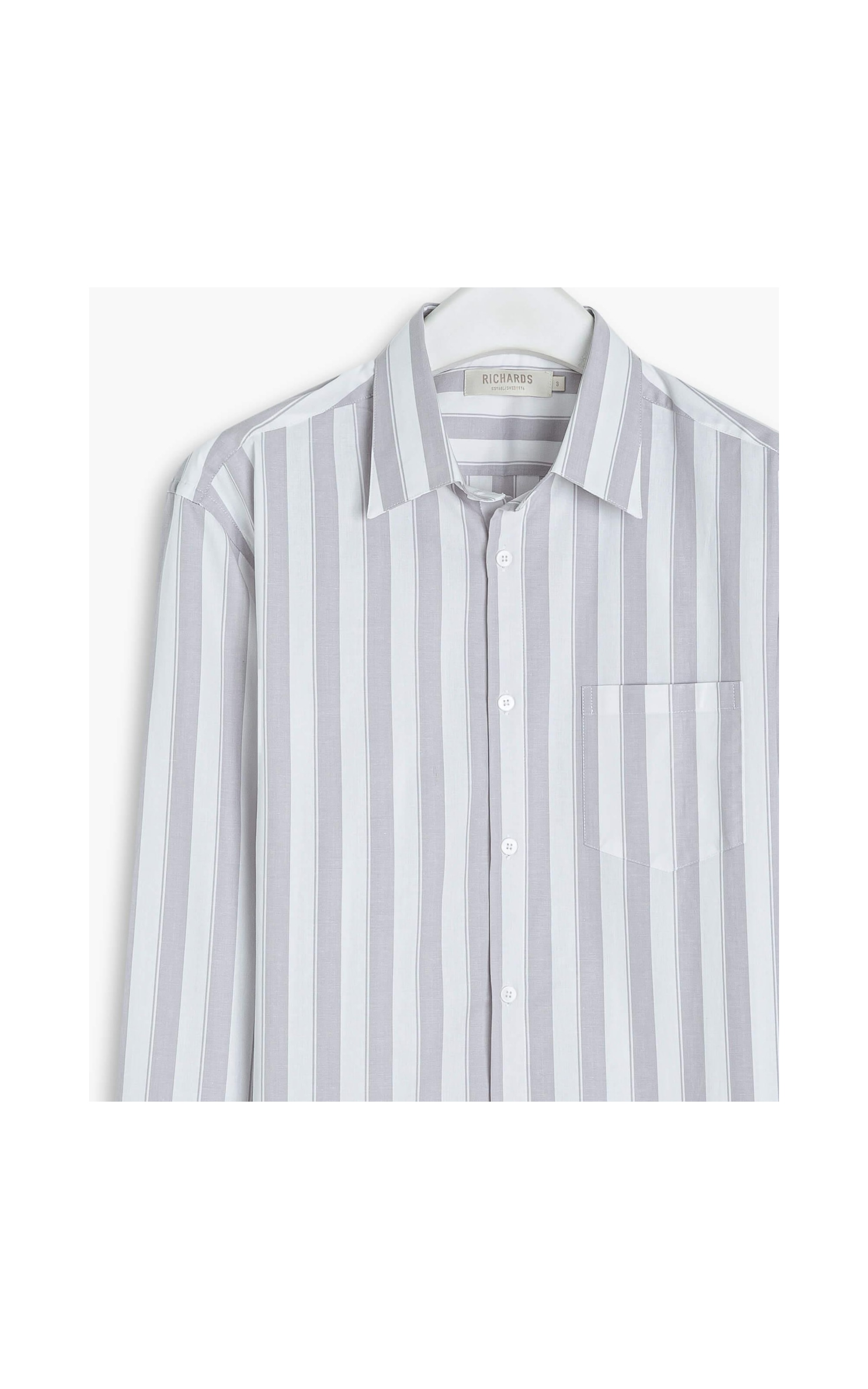 Camisa Tricoline Dillon Ml Cinza Claro