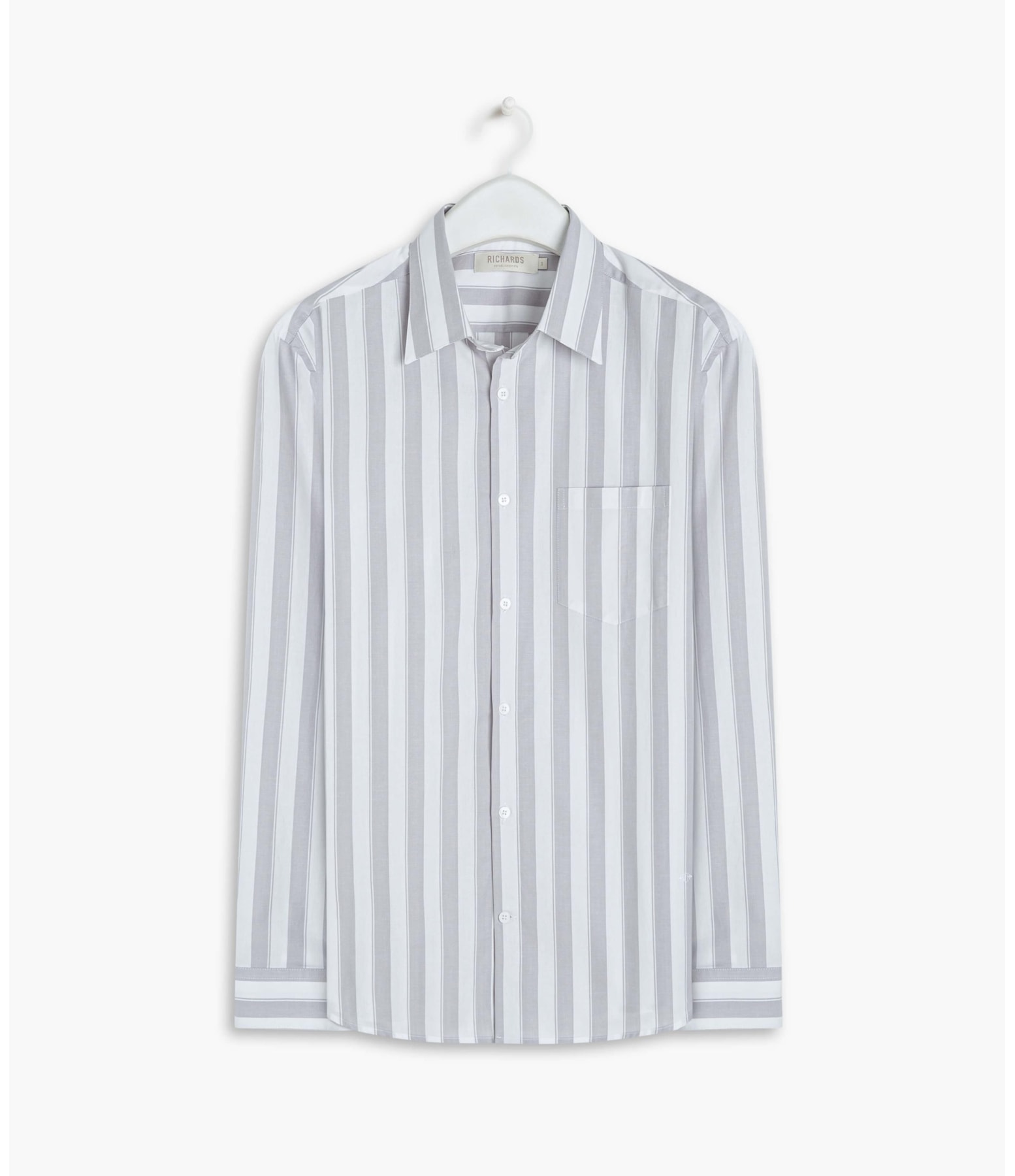 Camisa Tricoline Dillon Ml Cinza Claro
