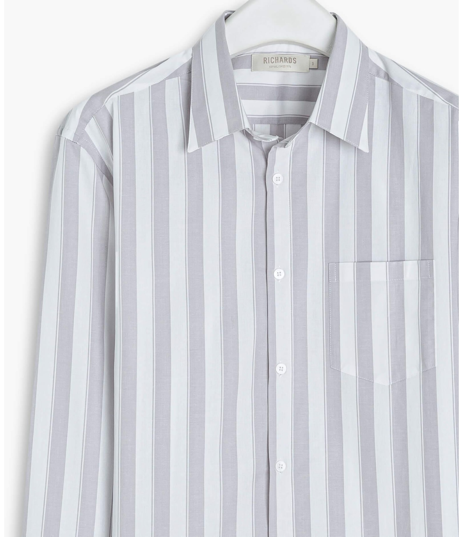 Camisa Tricoline Dillon Ml Cinza Claro