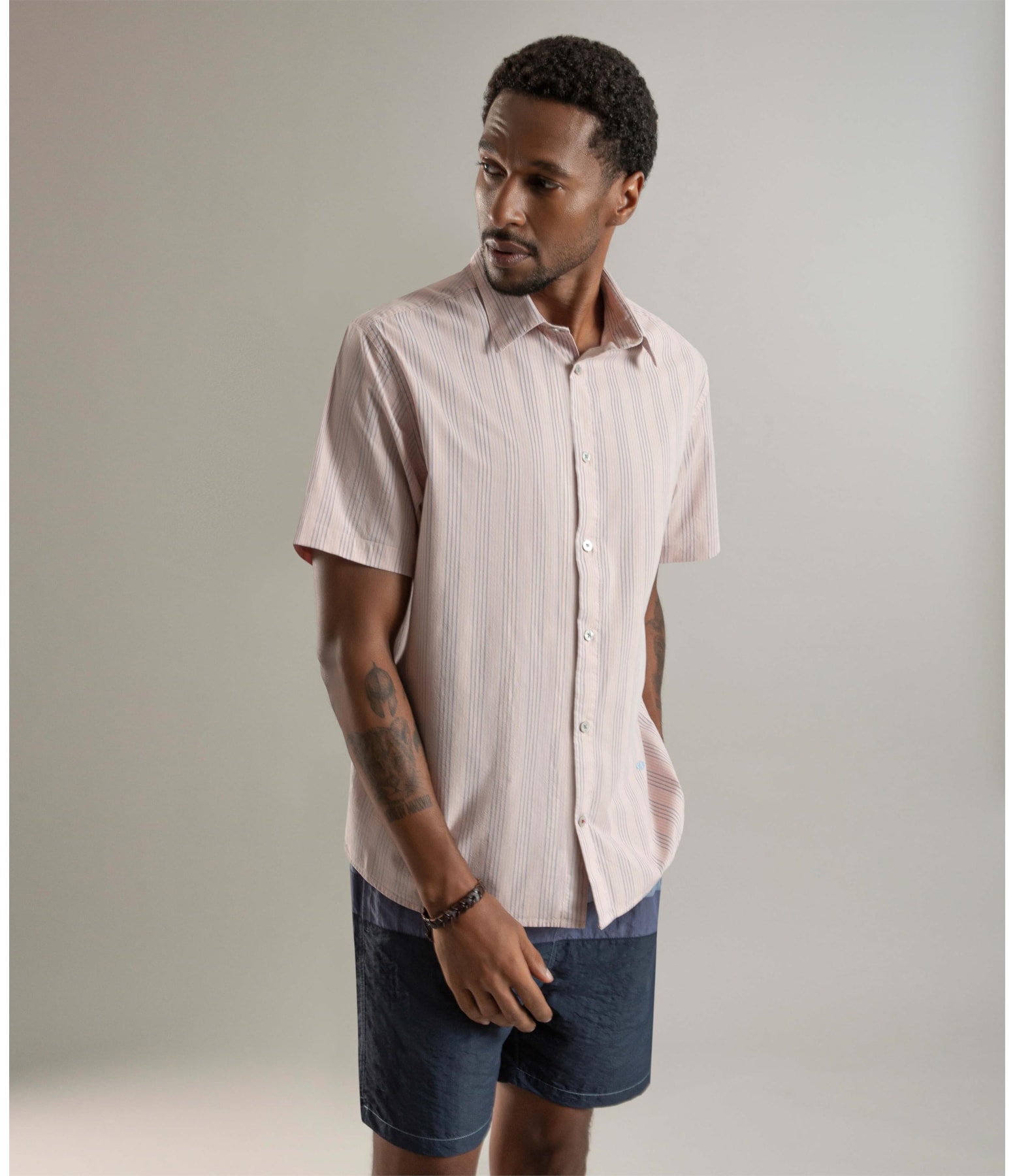 Camisa Tricoline Dom Mc Rosa