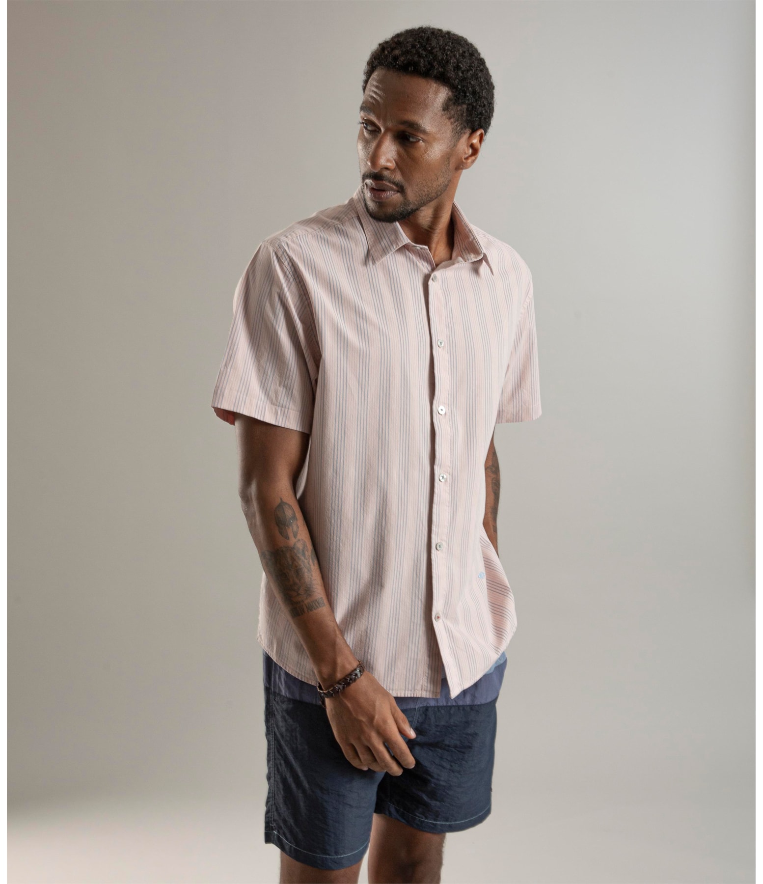 Camisa Tricoline Dom Mc Rosa