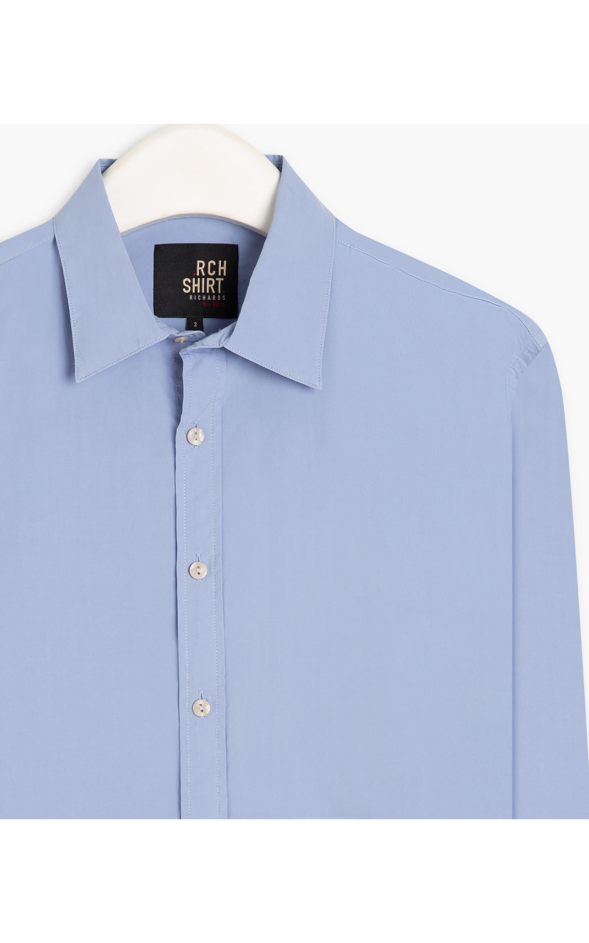 Camisa Tricoline Garment Dye Ml Azul Chofer