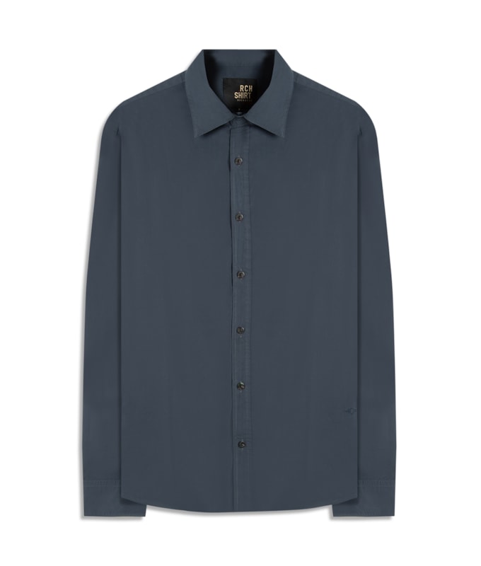 Camisa Tricoline Garment Dye Ml Dark Navy