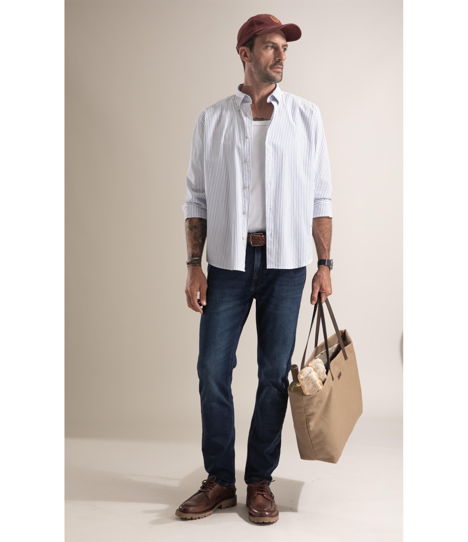 Camisa Tricoline Houston Azul Bic