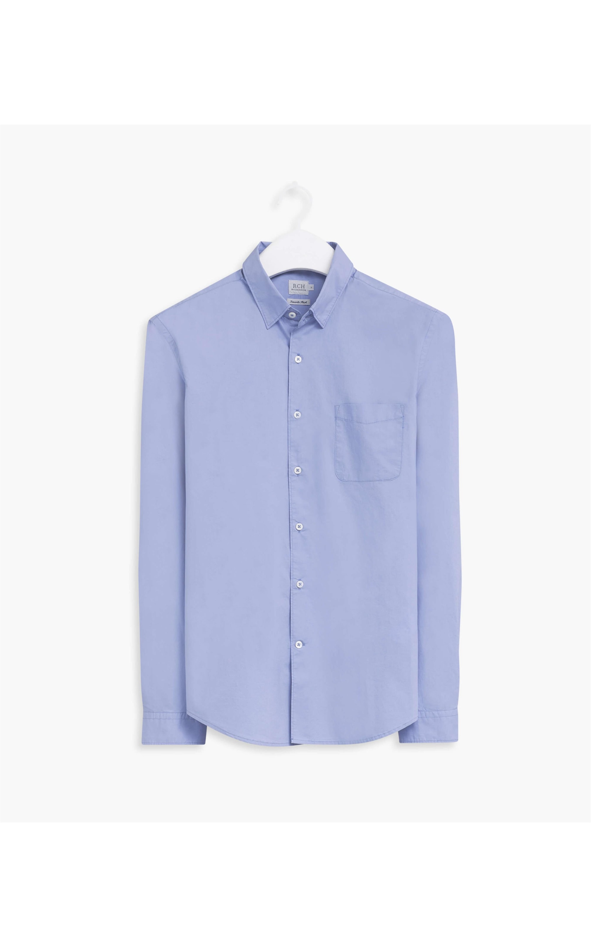 Camisa Tricoline Lisa Ml Azul Cinzentado
