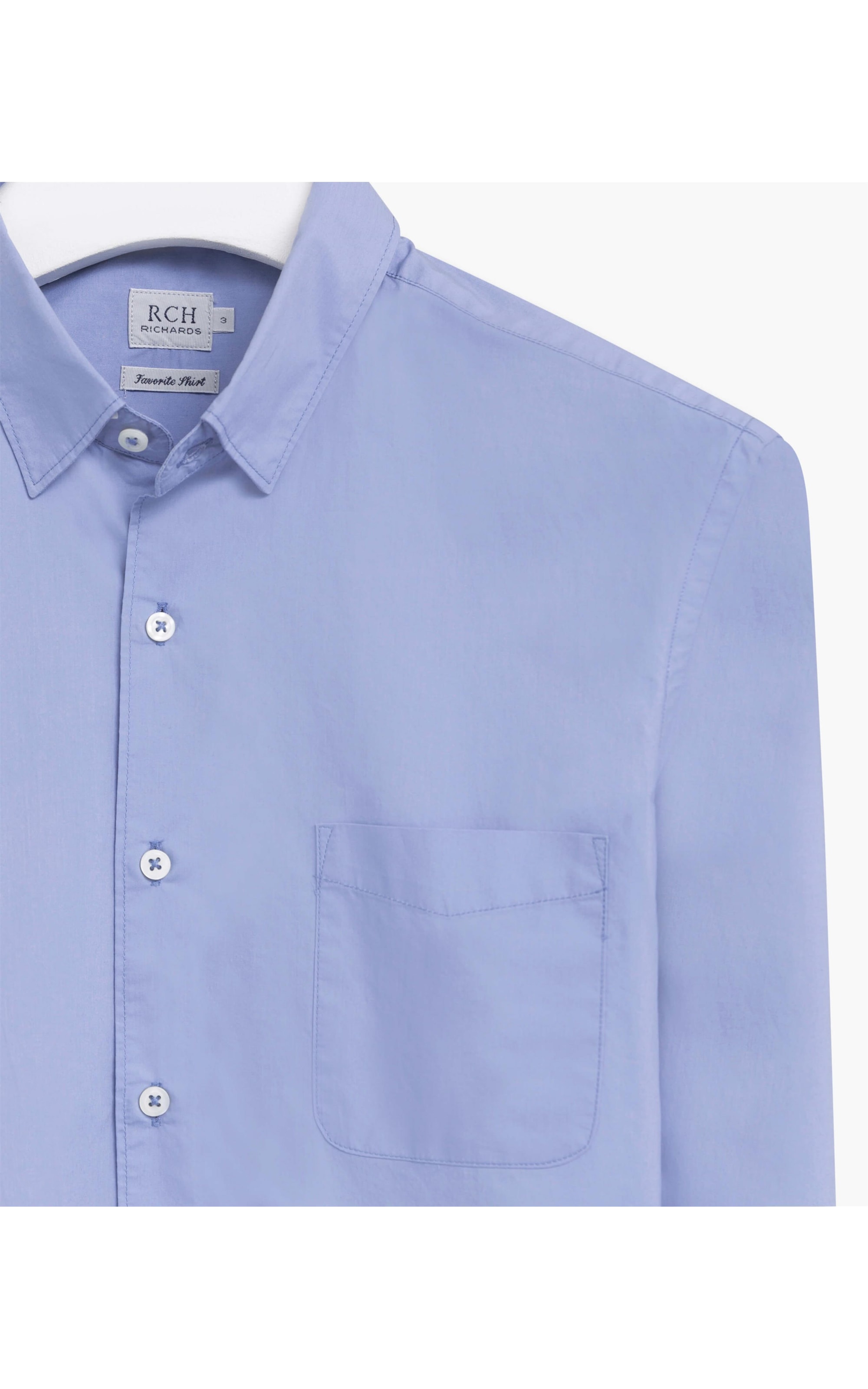 Camisa Tricoline Lisa Ml Azul Cinzentado