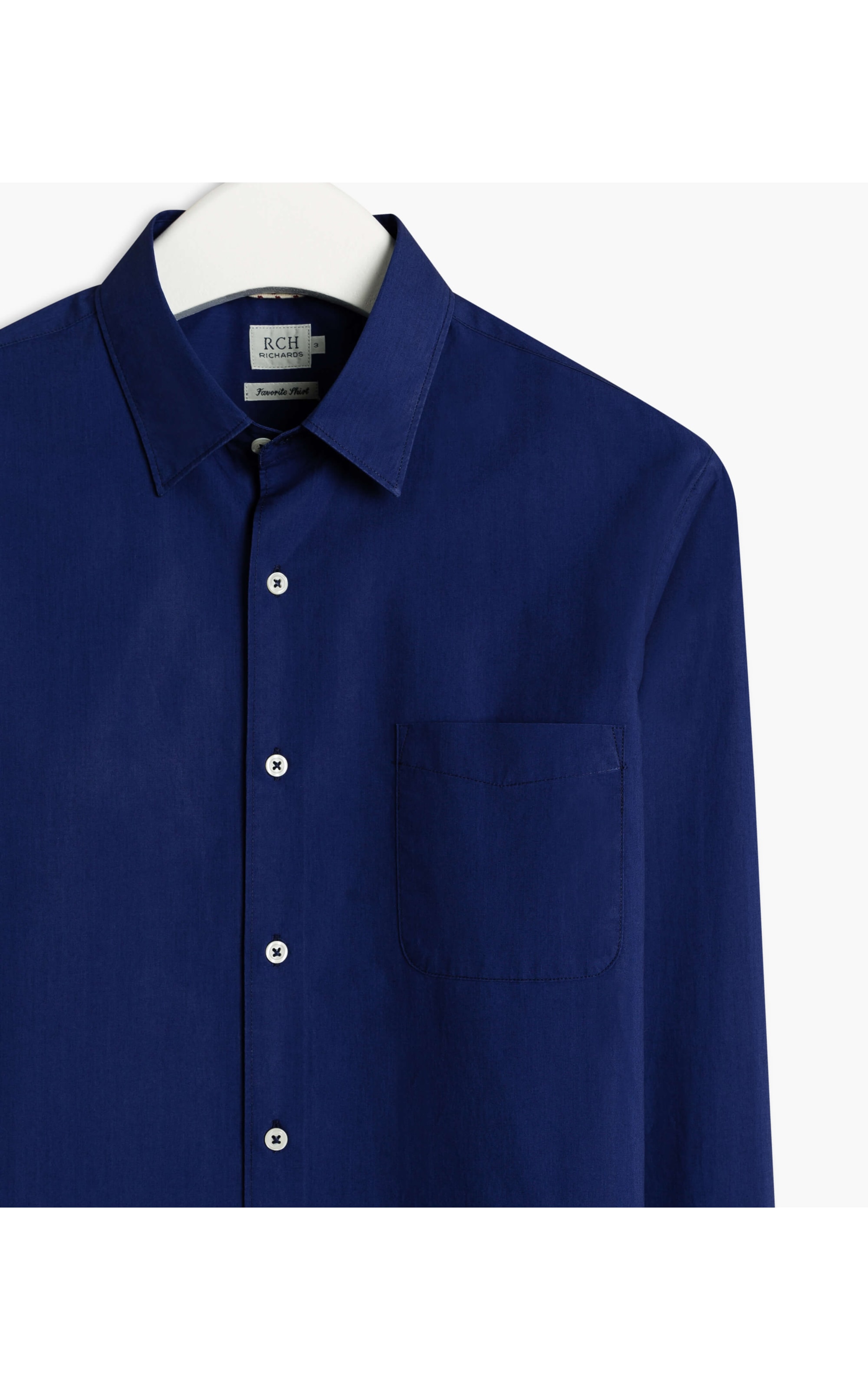 Camisa Tricoline Lisa Ml Azul Marinho