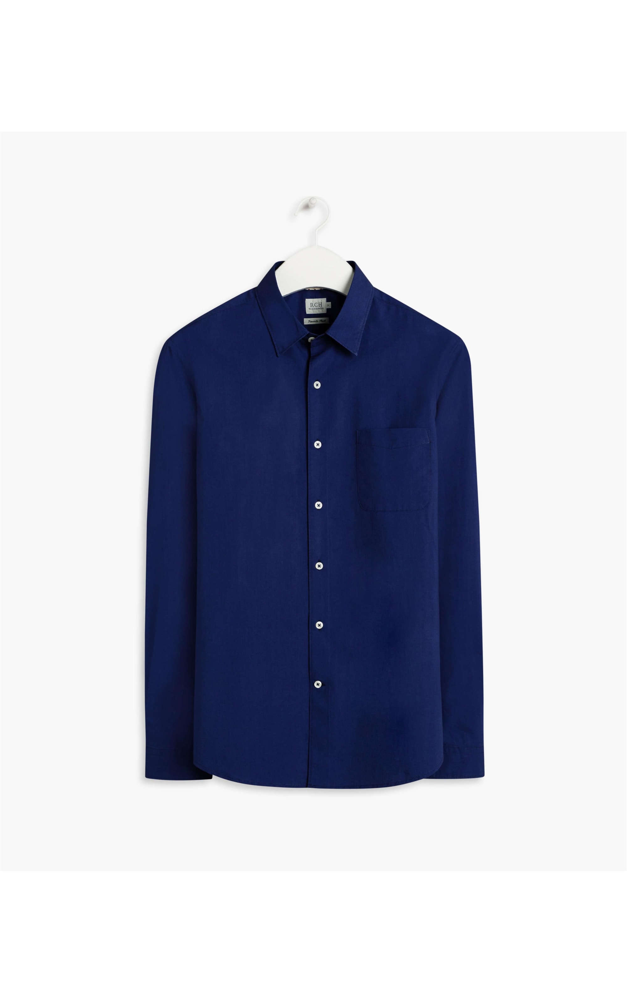 Camisa Tricoline Lisa Ml Azul Marinho