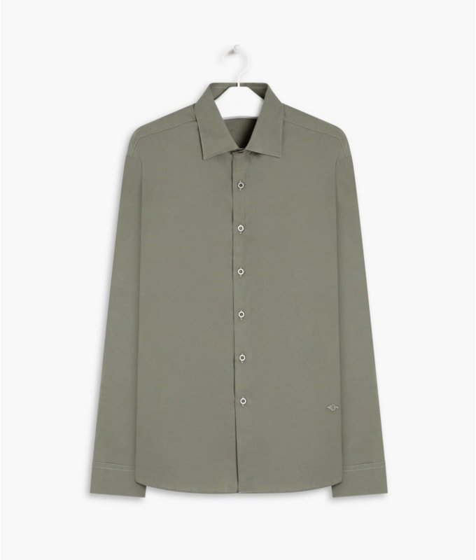 Camisa Tricoline Lisa Ml Charcoal