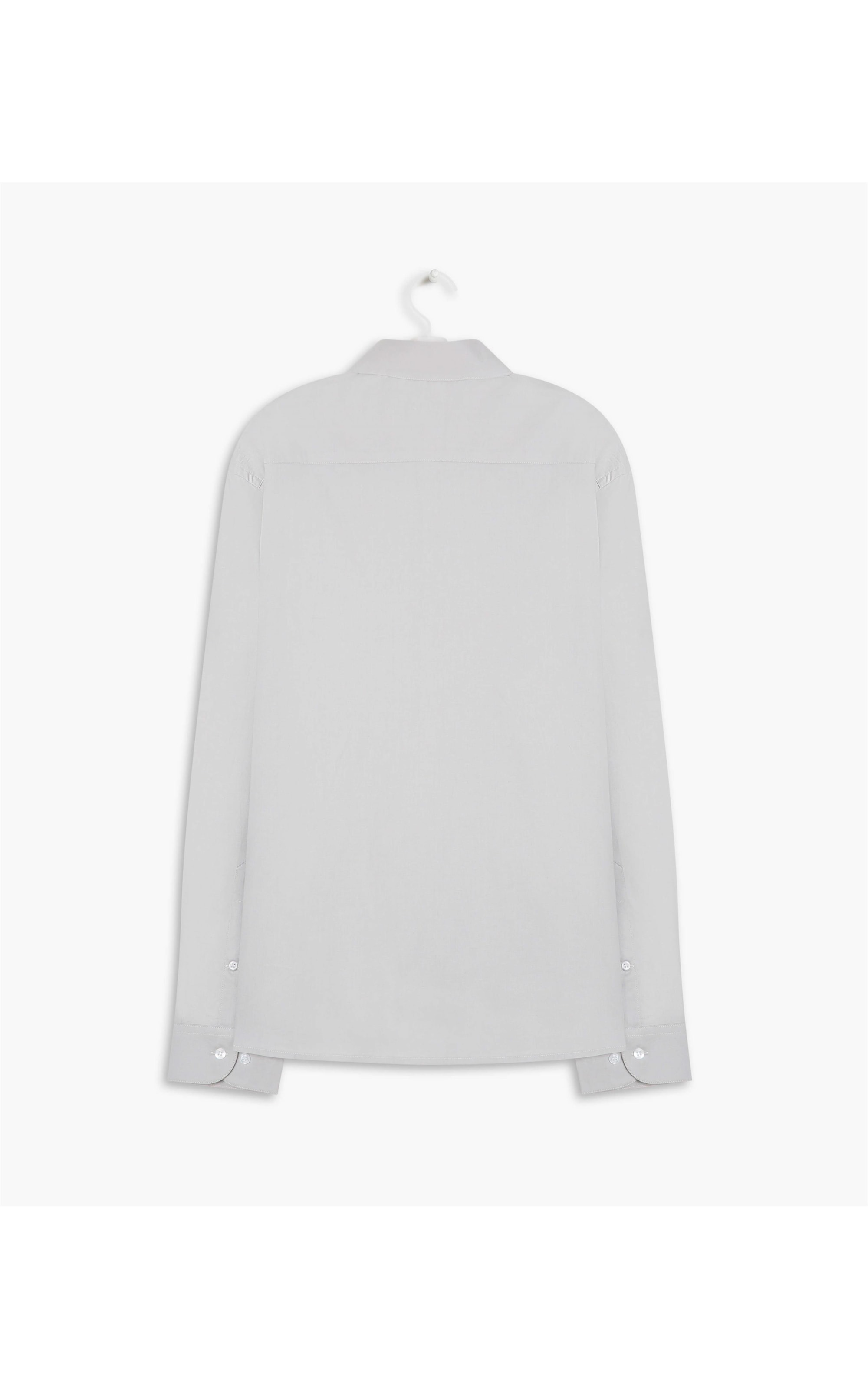 Camisa Tricoline Lisa Ml Cinza Claro