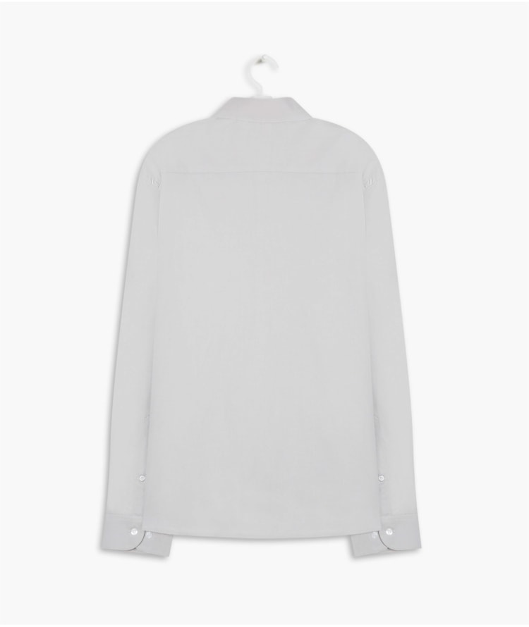 Camisa Tricoline Lisa Ml Cinza Claro