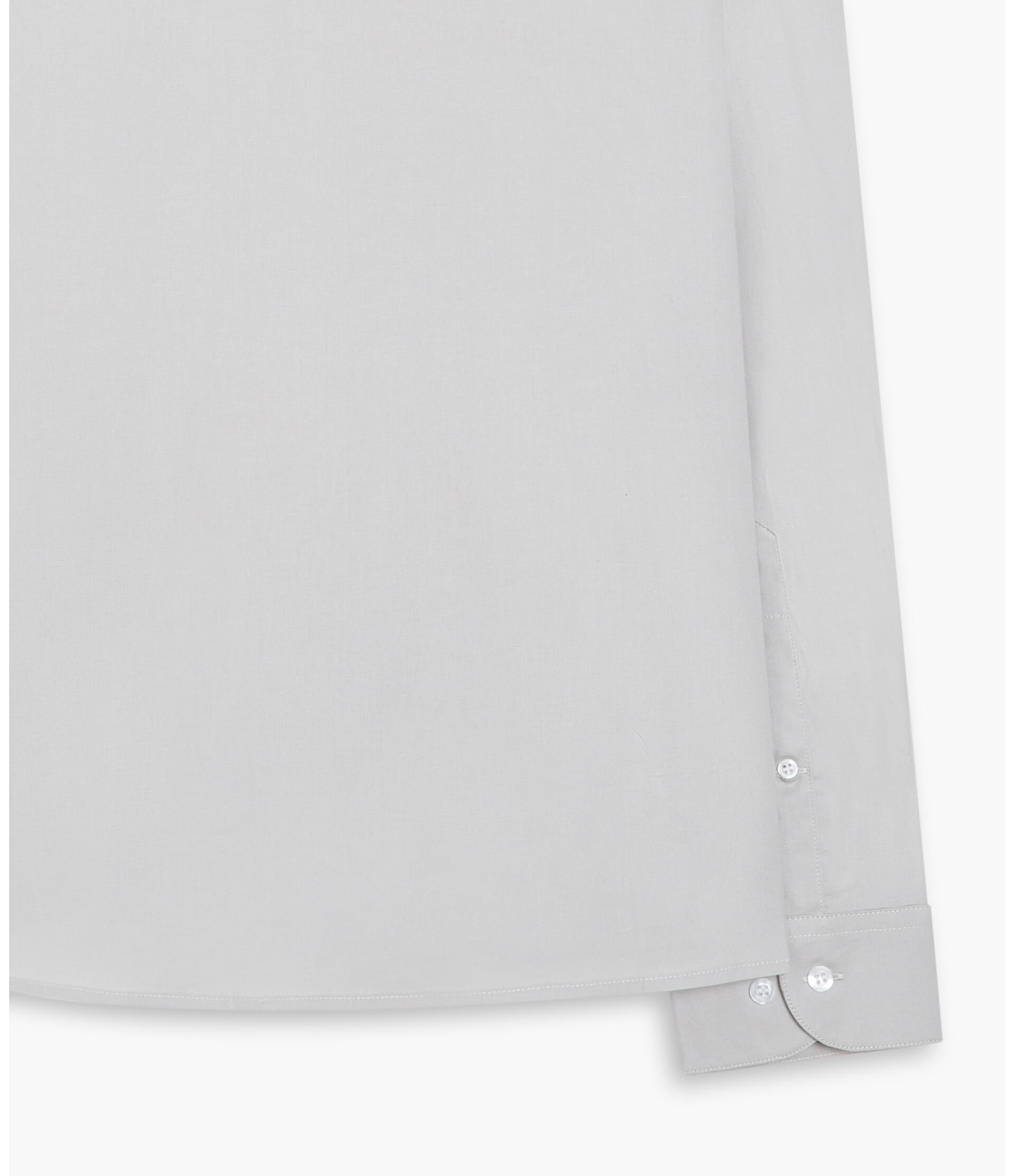 Camisa Tricoline Lisa Ml Cinza Claro