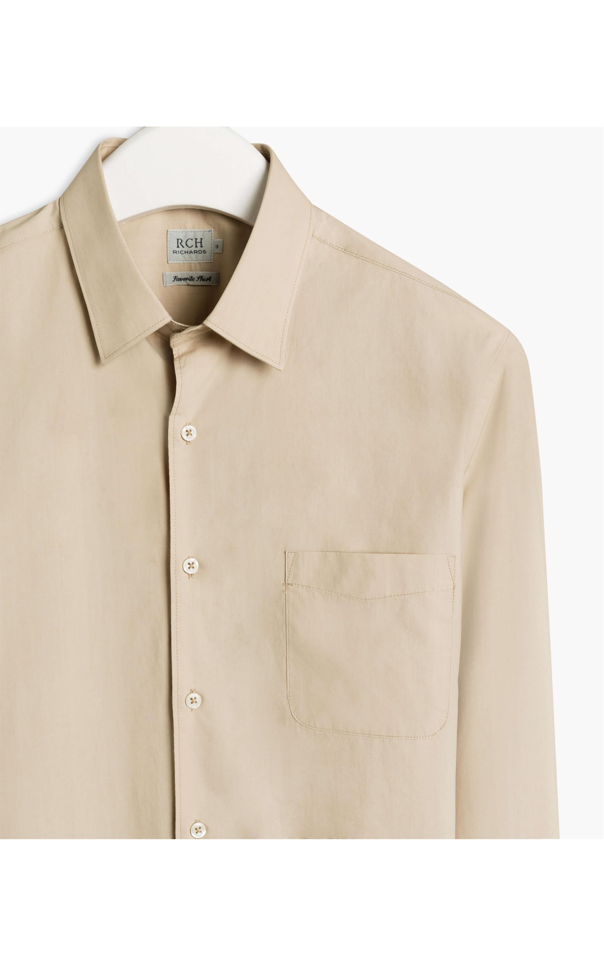 Camisa Tricoline Lisa Ml Khaki