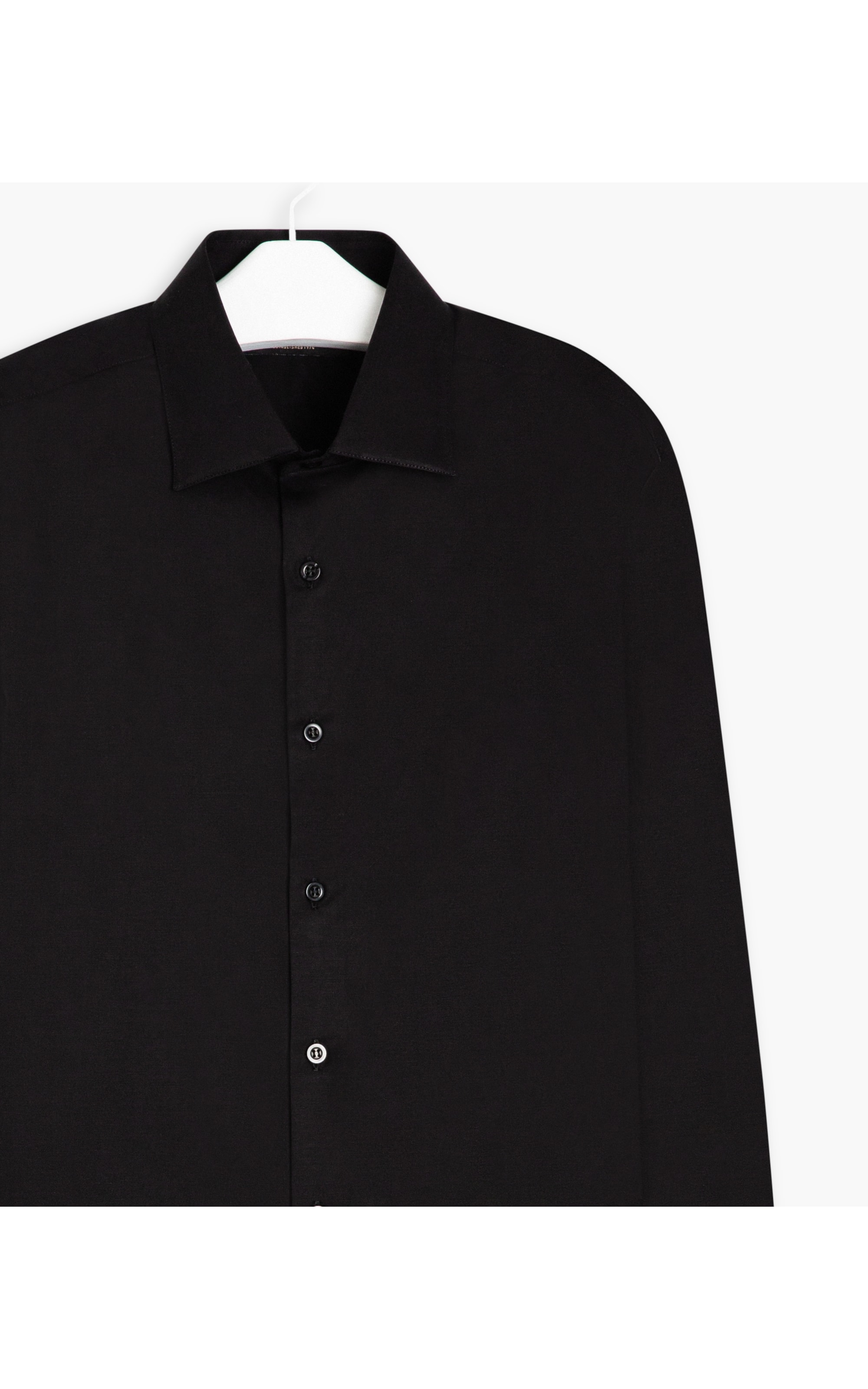 Camisa Tricoline Lisa Ml Preto