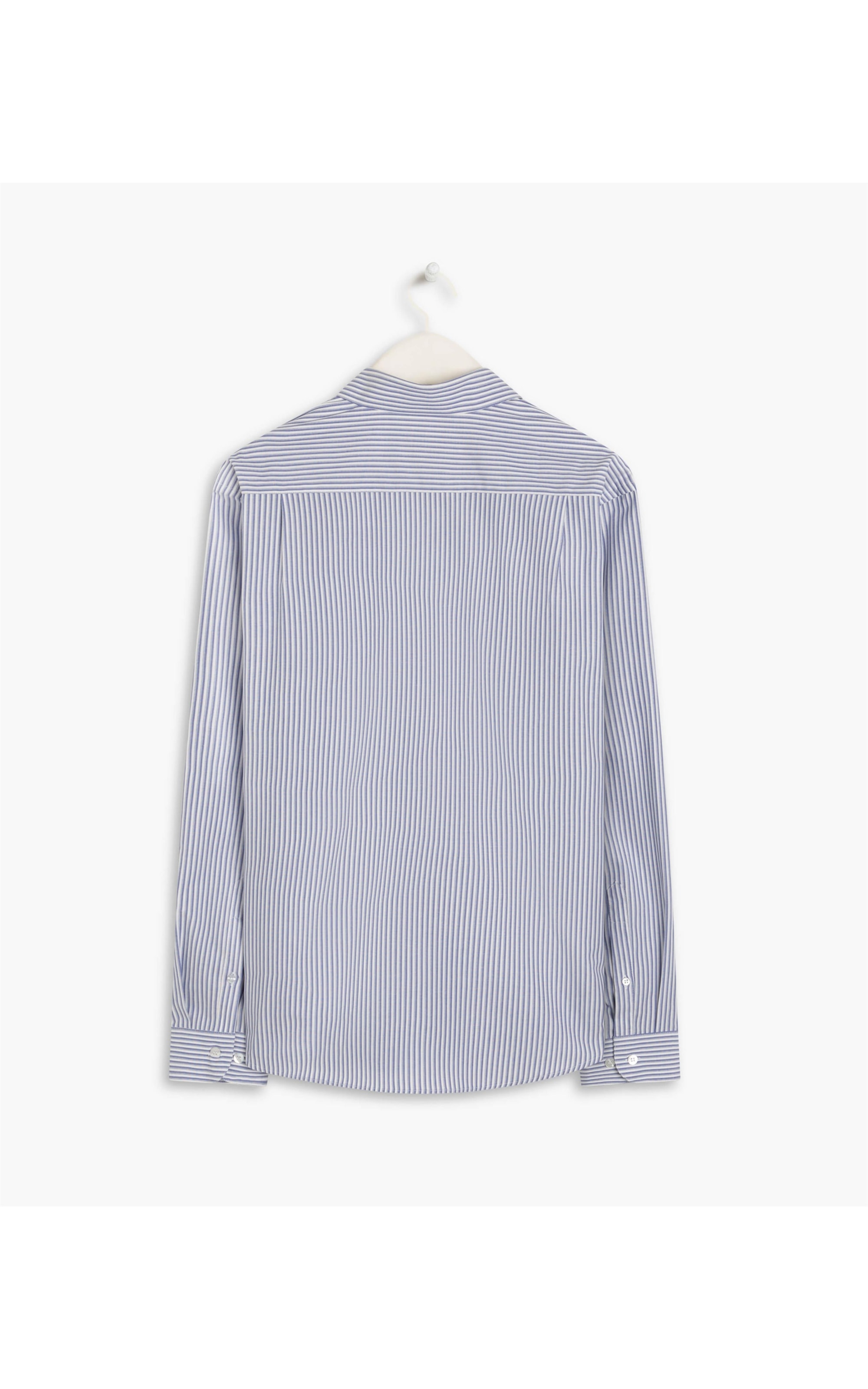 Camisa Tricoline Listrada Mauricio Ml Azul Jeans