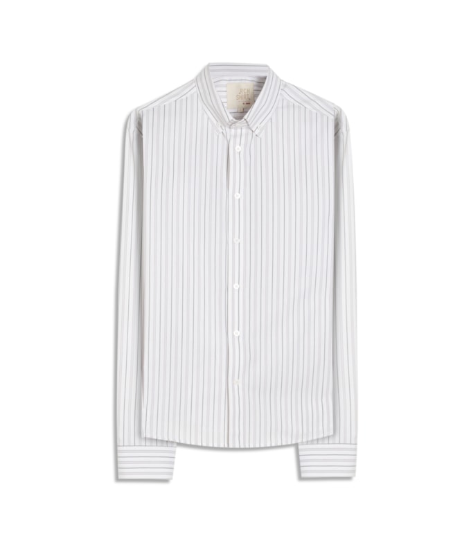 Camisa Tricoline Listrada Rodolfo Ml Prata