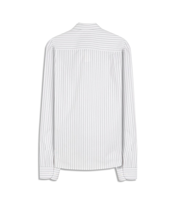 Camisa Tricoline Listrada Rodolfo Ml Prata