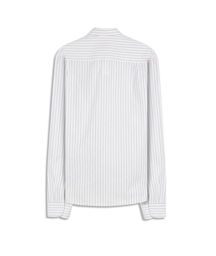 Camisa Tricoline Listrada Rodolfo Ml Prata
