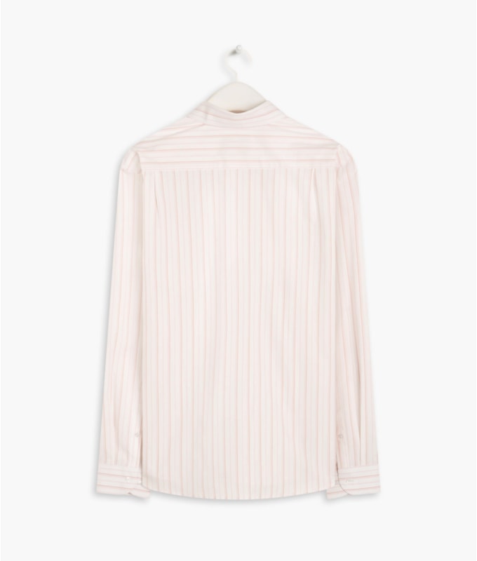 Camisa Tricoline Listrado Roberto Ml Rosê