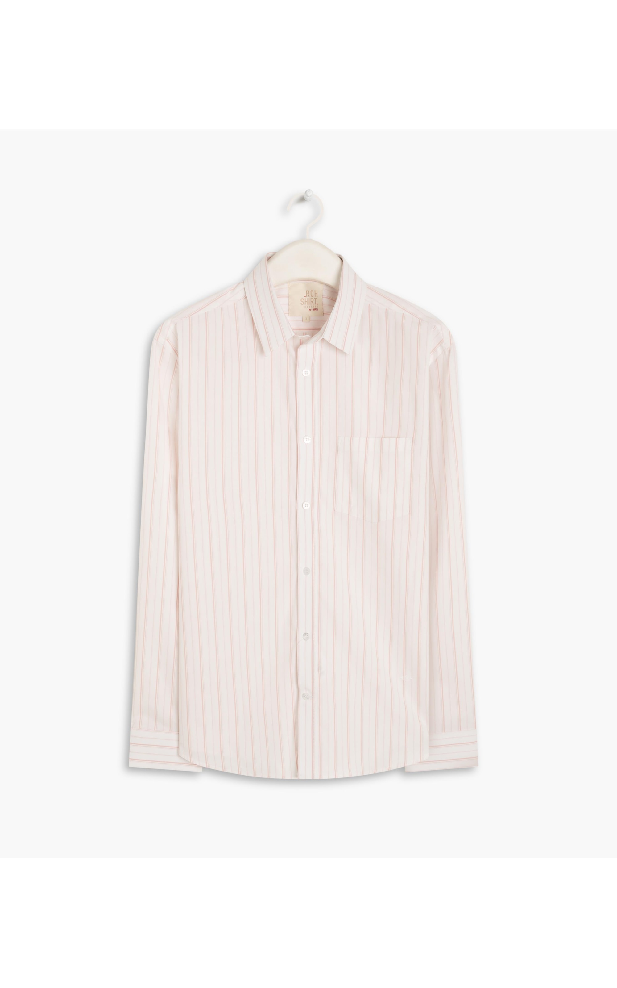 Camisa Tricoline Listrado Roberto Ml Rosê