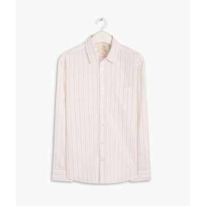Camisa Tricoline Listrado Roberto Ml Rosê