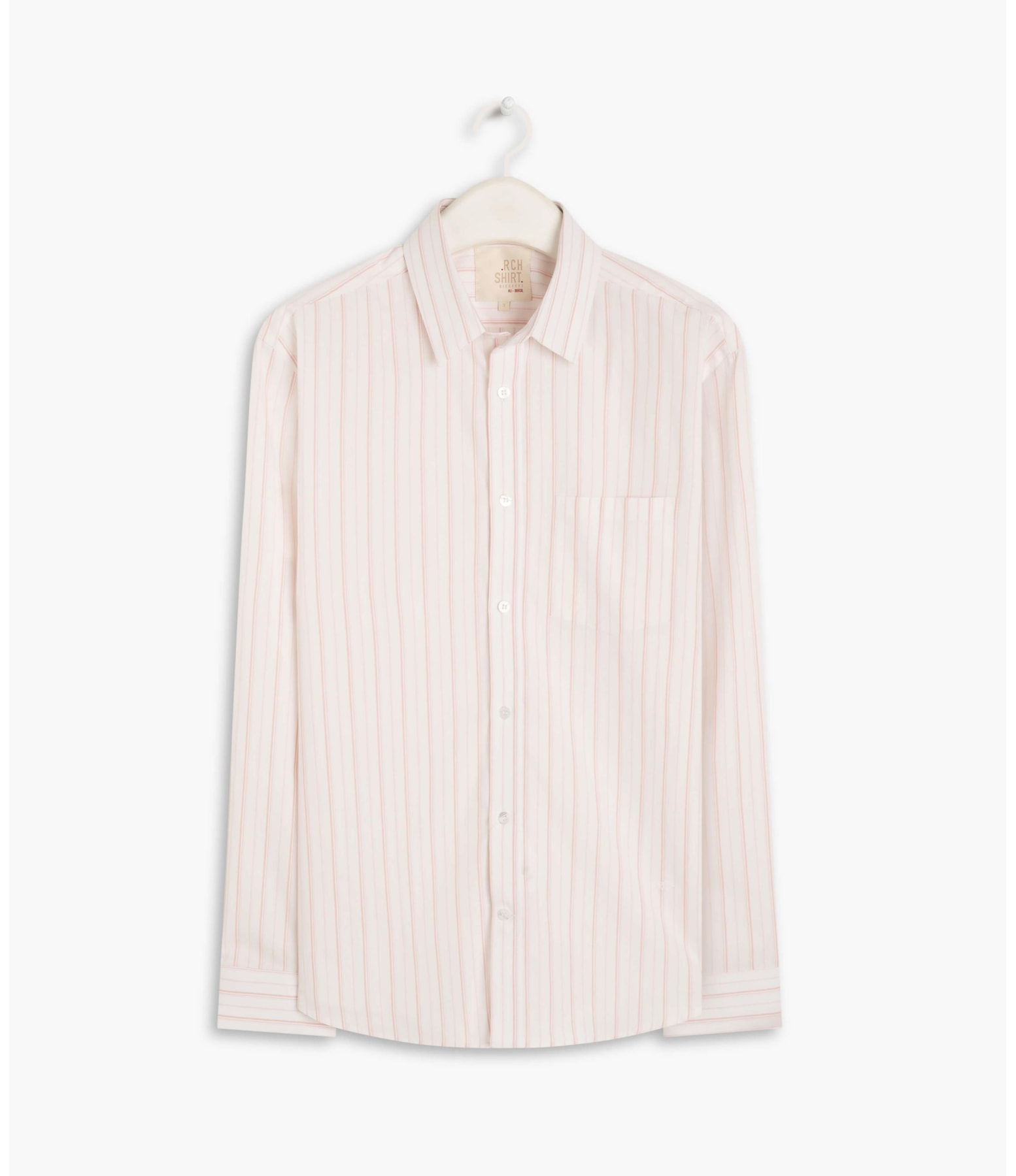 Camisa Tricoline Listrado Roberto Ml Rosê