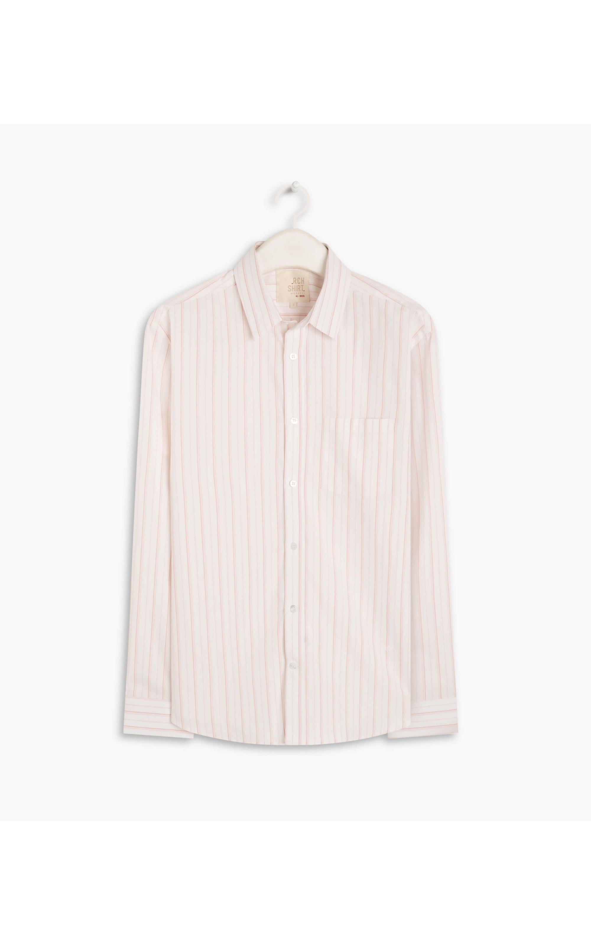 Camisa Tricoline Listrado Roberto Ml Rosê