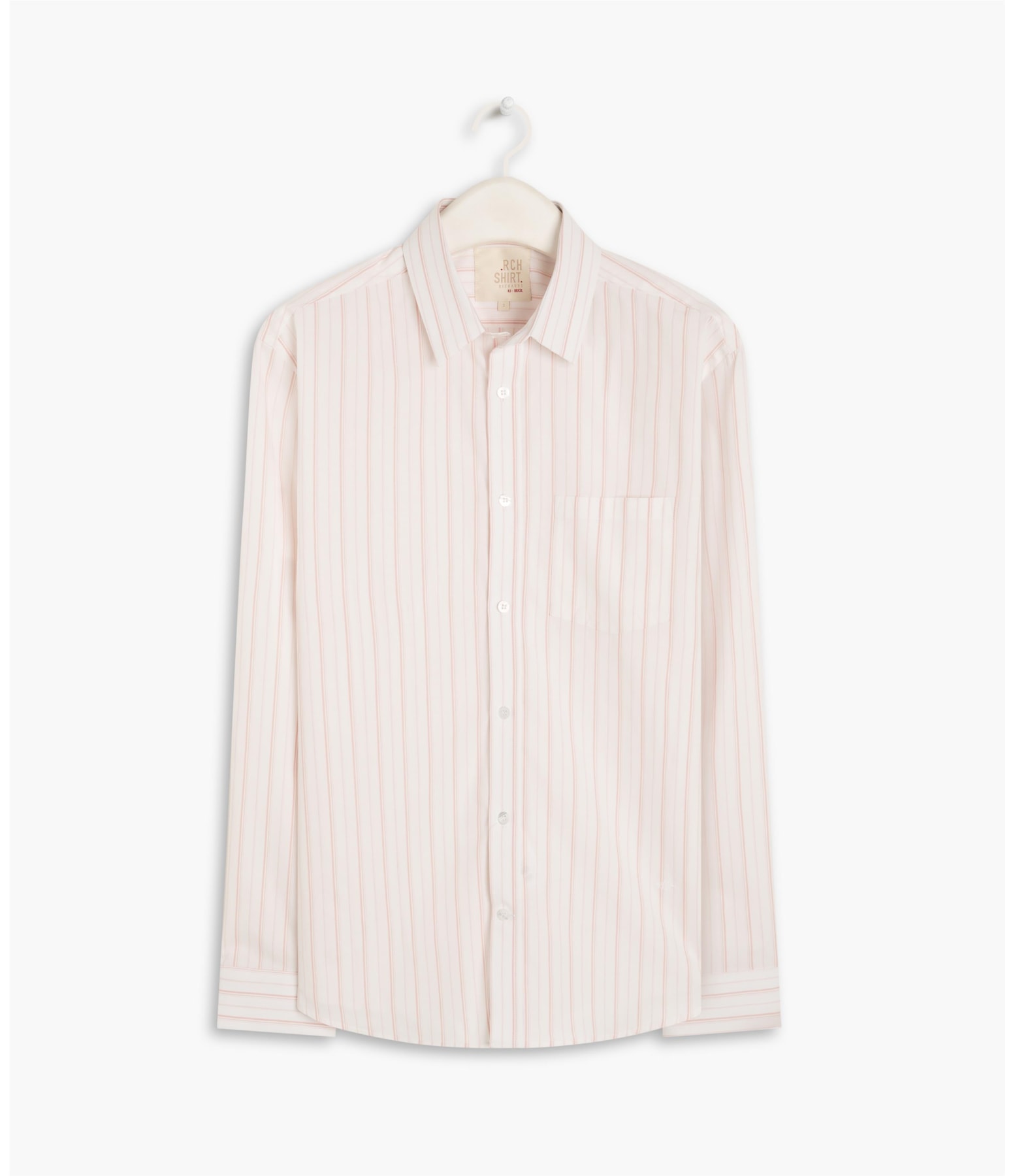 Camisa Tricoline Listrado Roberto Ml Rosê
