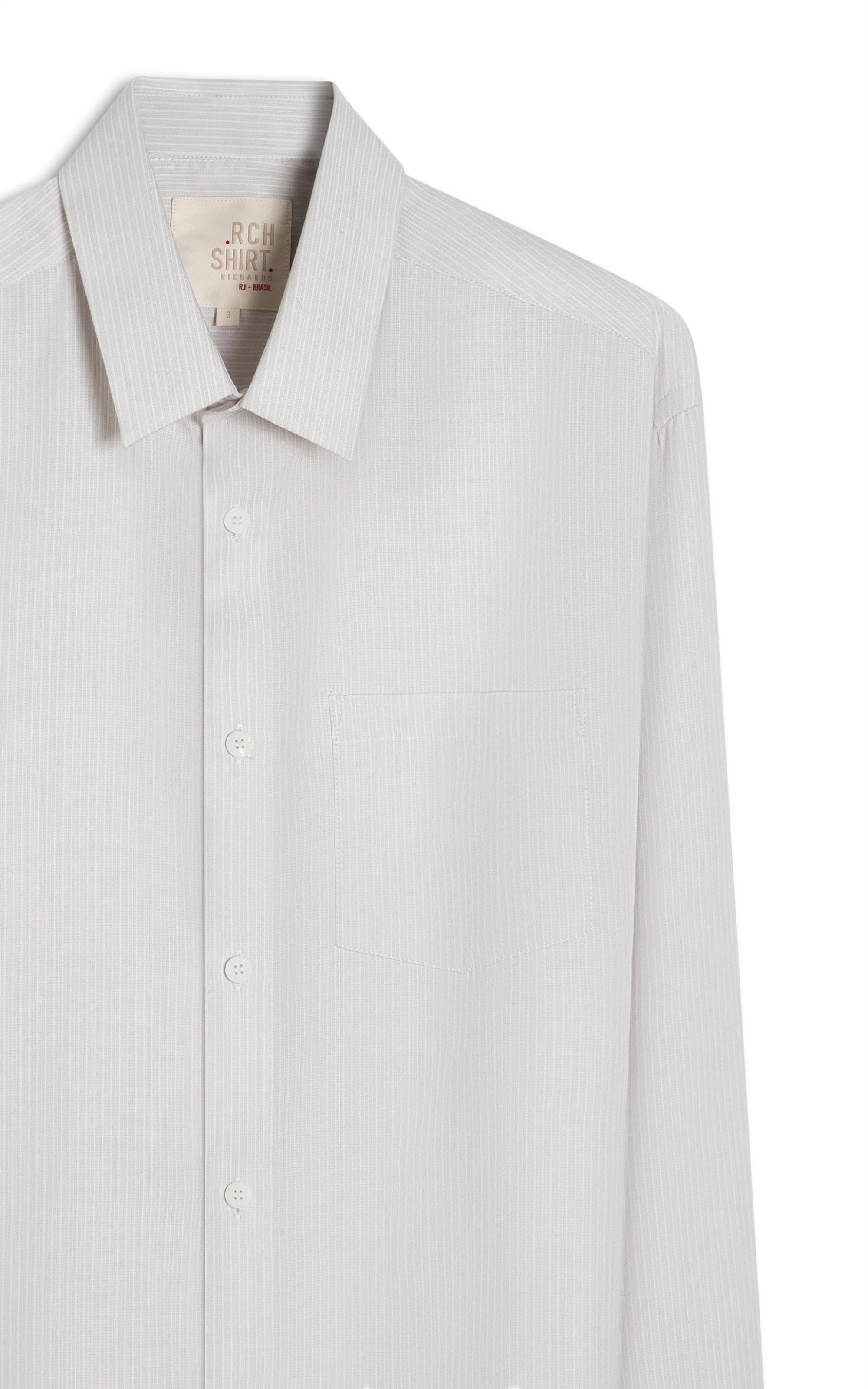 Camisa Tricoline Luca Ml Cinza Claro