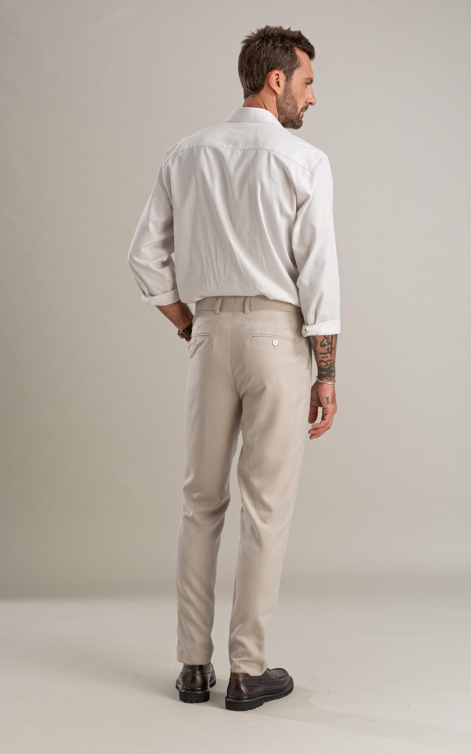 Camisa Tricoline Luca Ml Cinza Claro