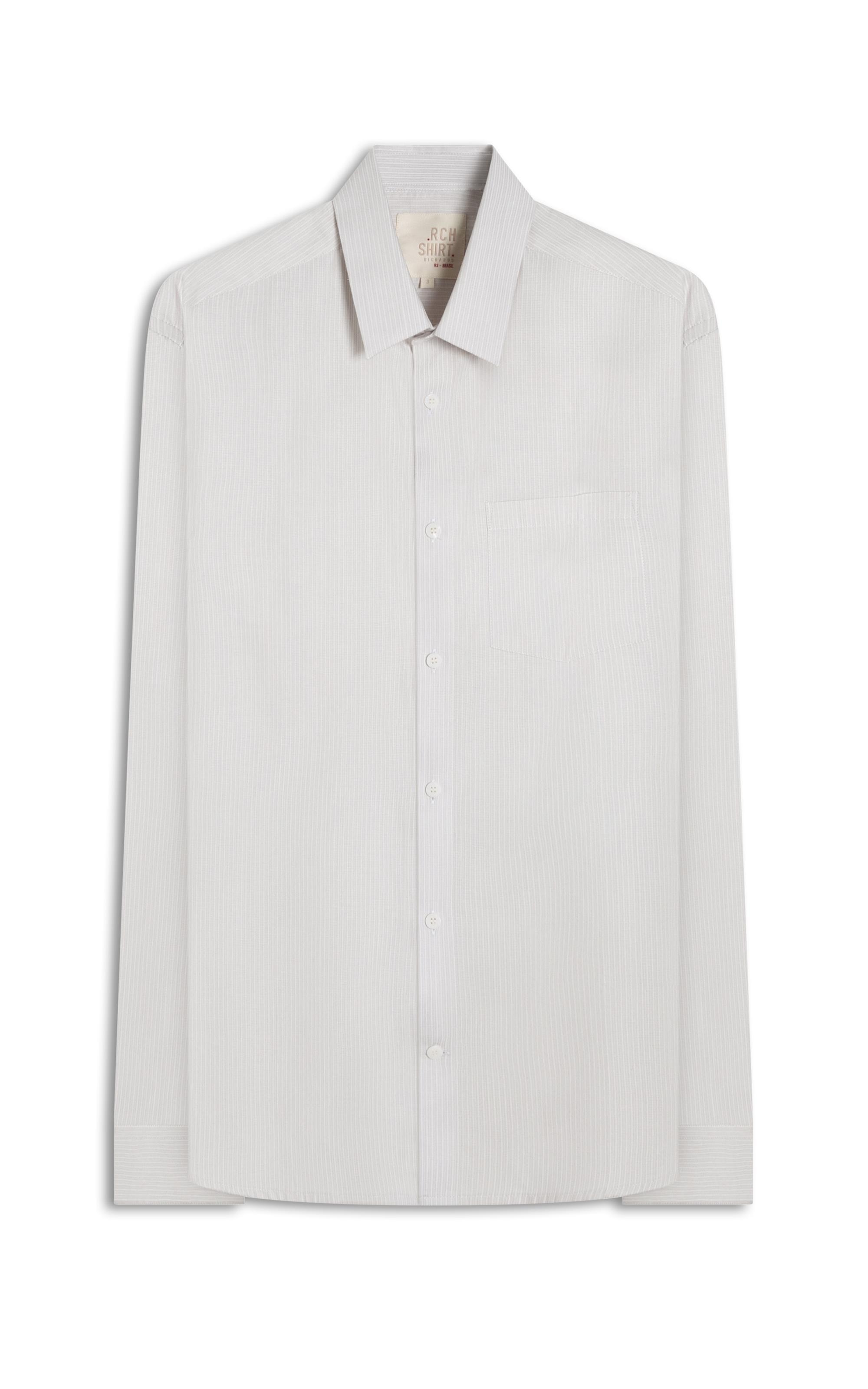 Camisa Tricoline Luca Ml Cinza Claro