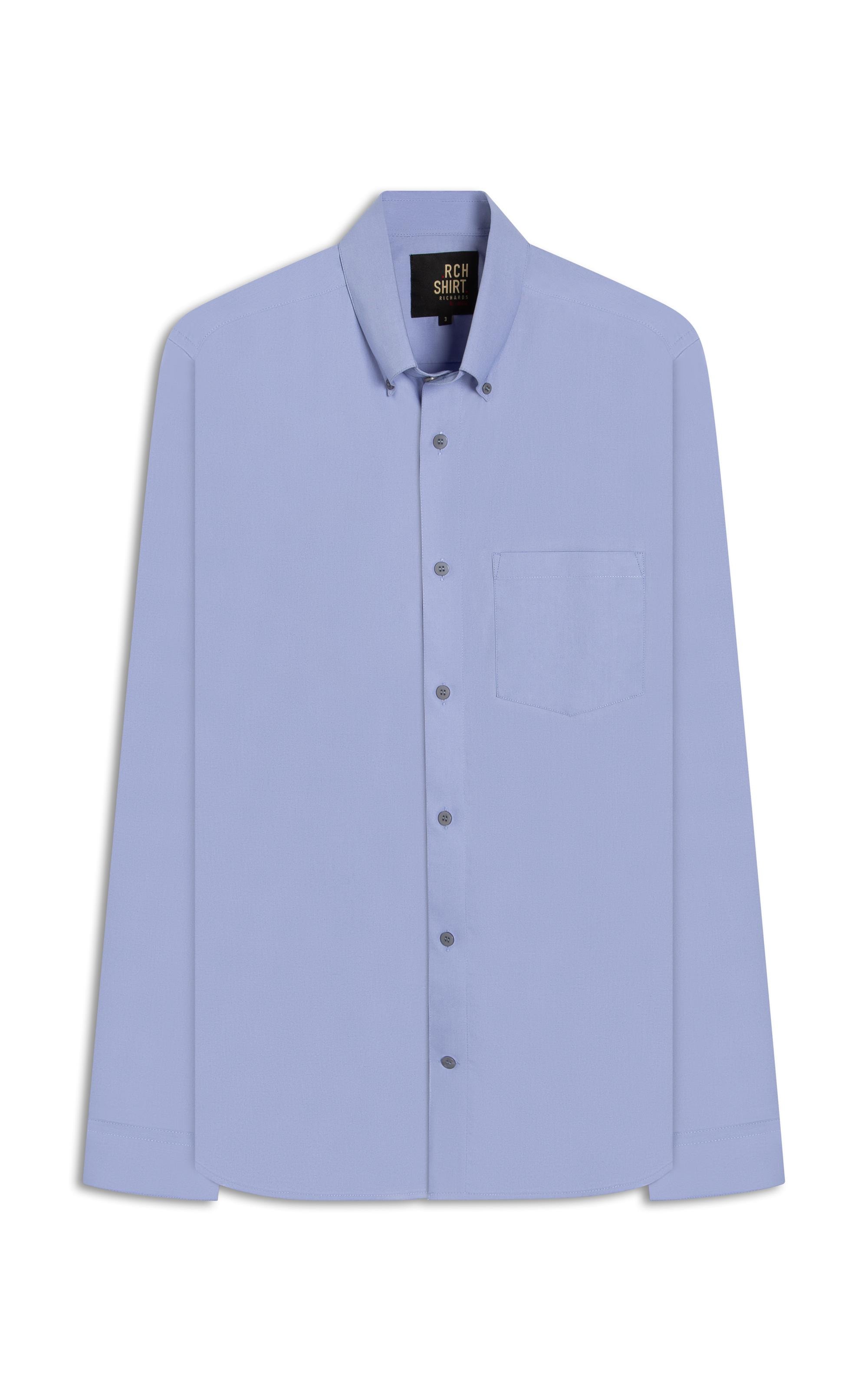 Camisa Tricoline Ly Button Down Ml Azul Bic