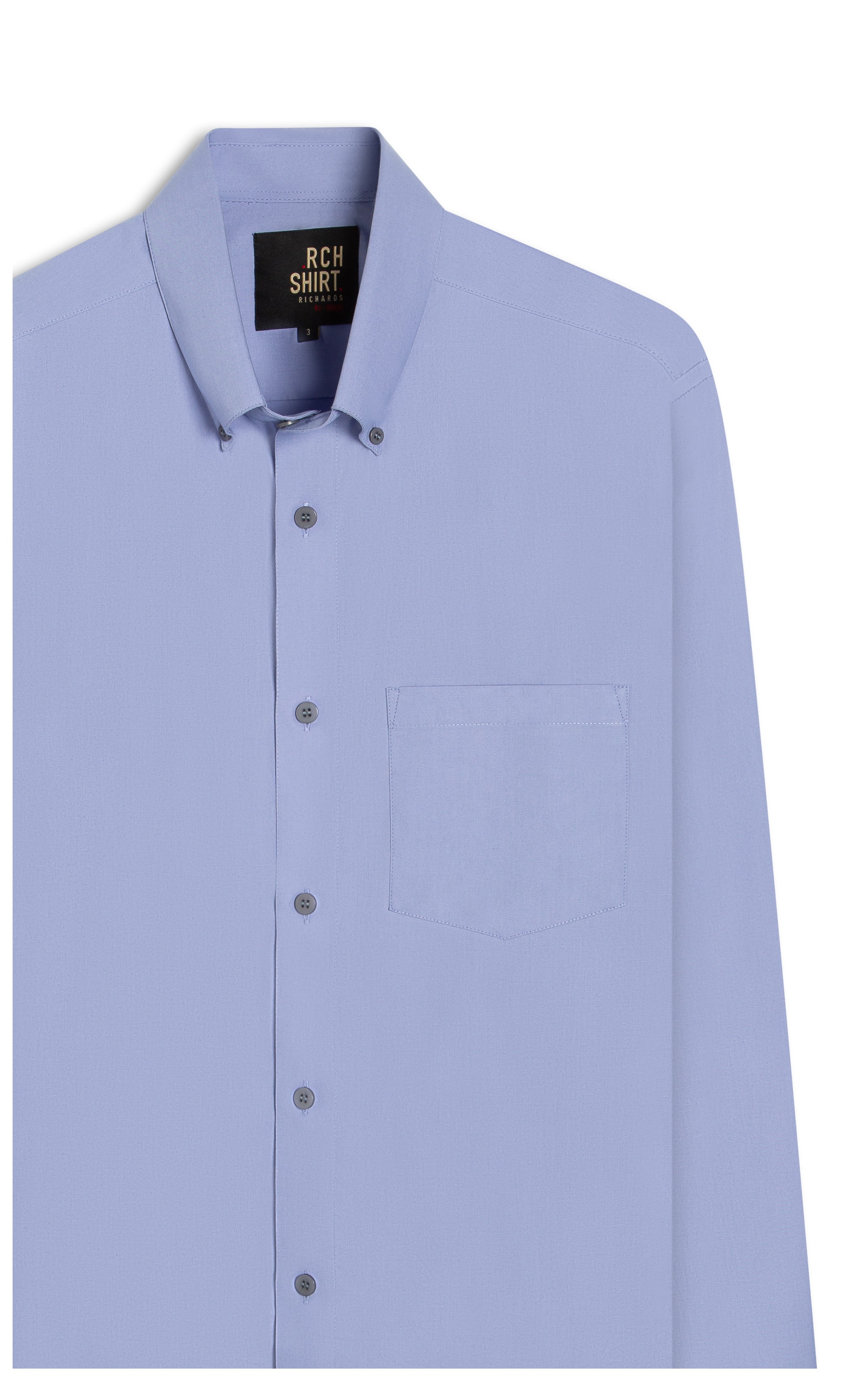 Camisa Tricoline Ly Button Down Ml Azul Bic