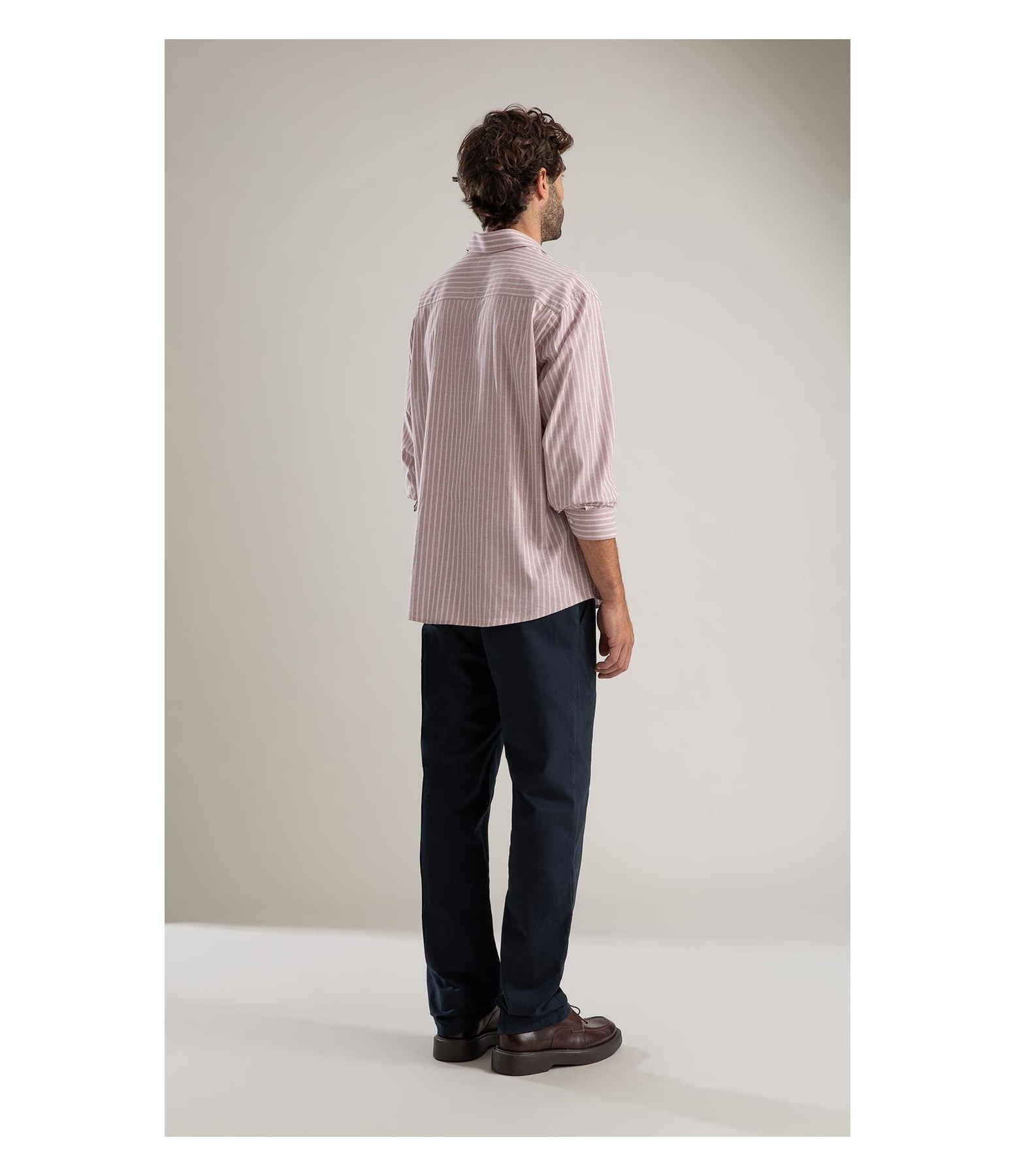 Camisa Tricoline Ly Listrada Otavio Ml Rosê