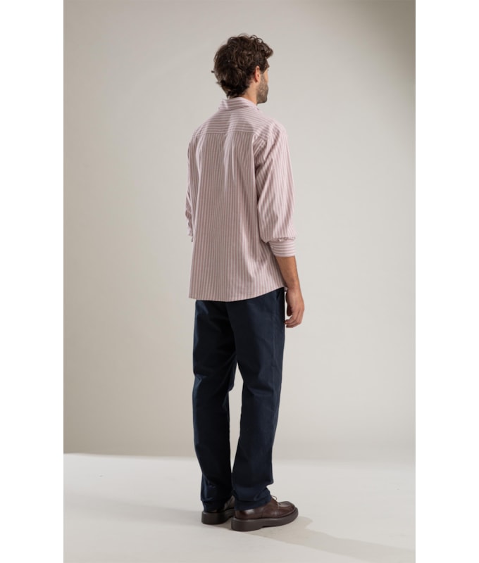 Camisa Tricoline Ly Listrada Otavio Ml Rosê