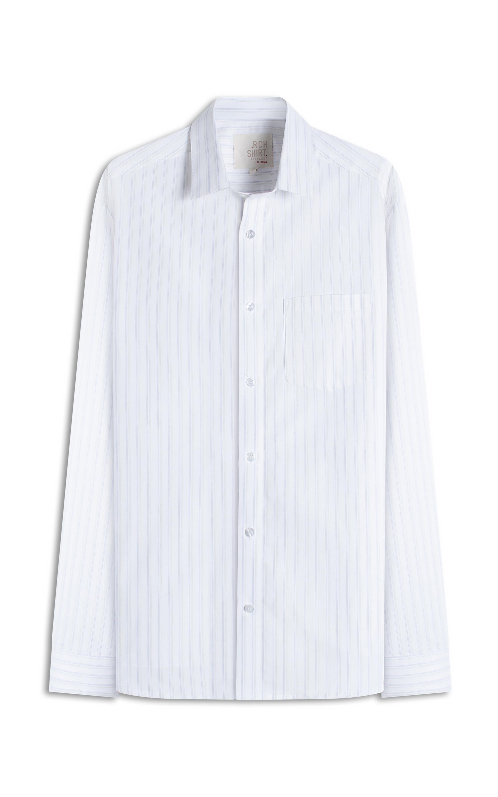 Camisa Tricoline Ly Listrado Degas Ml Branco
