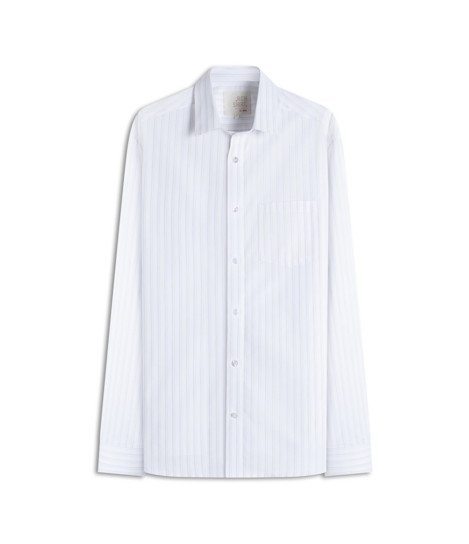 Camisa Tricoline Ly Listrado Degas Ml Branco