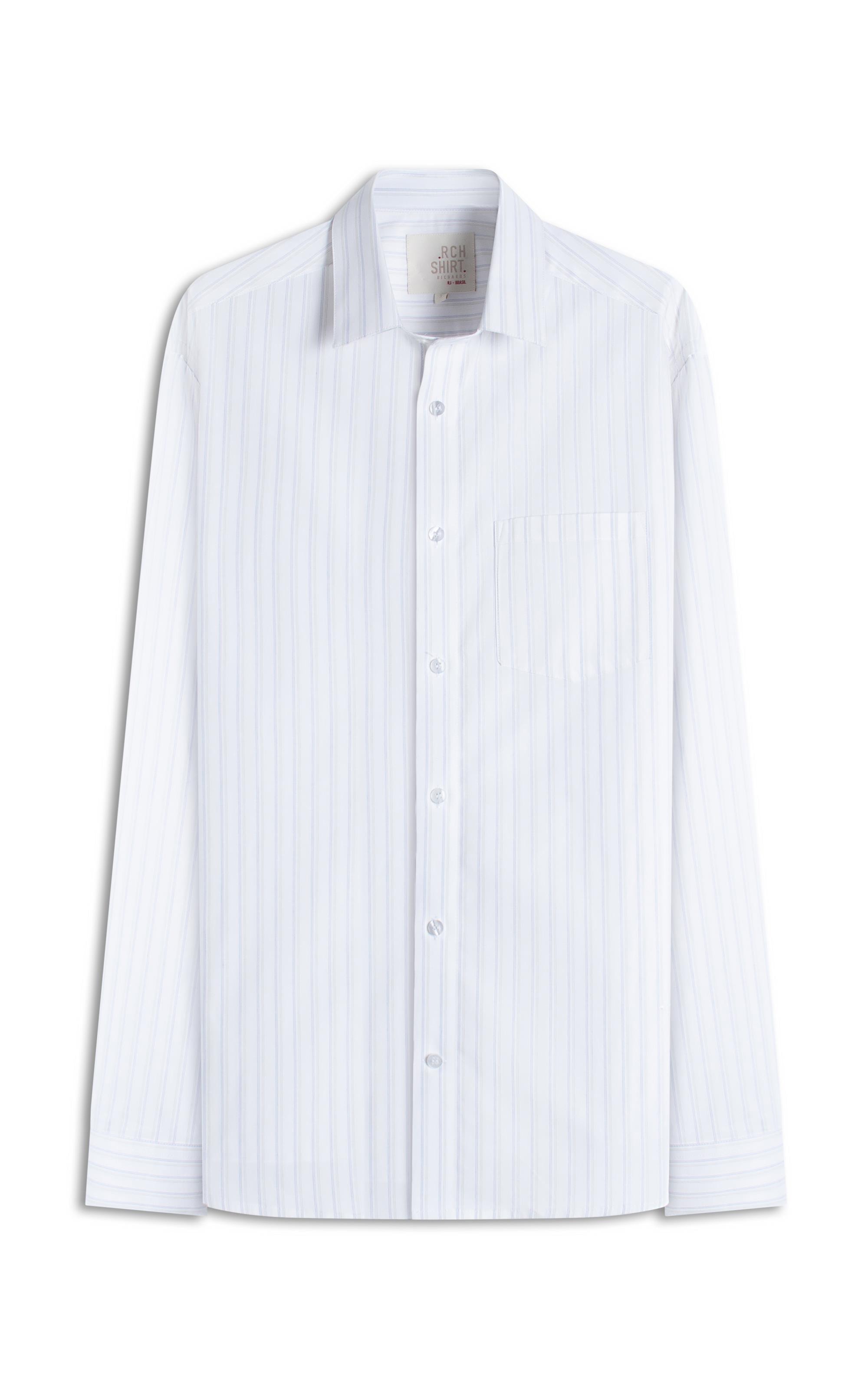 Camisa Tricoline Ly Listrado Degas Ml Branco